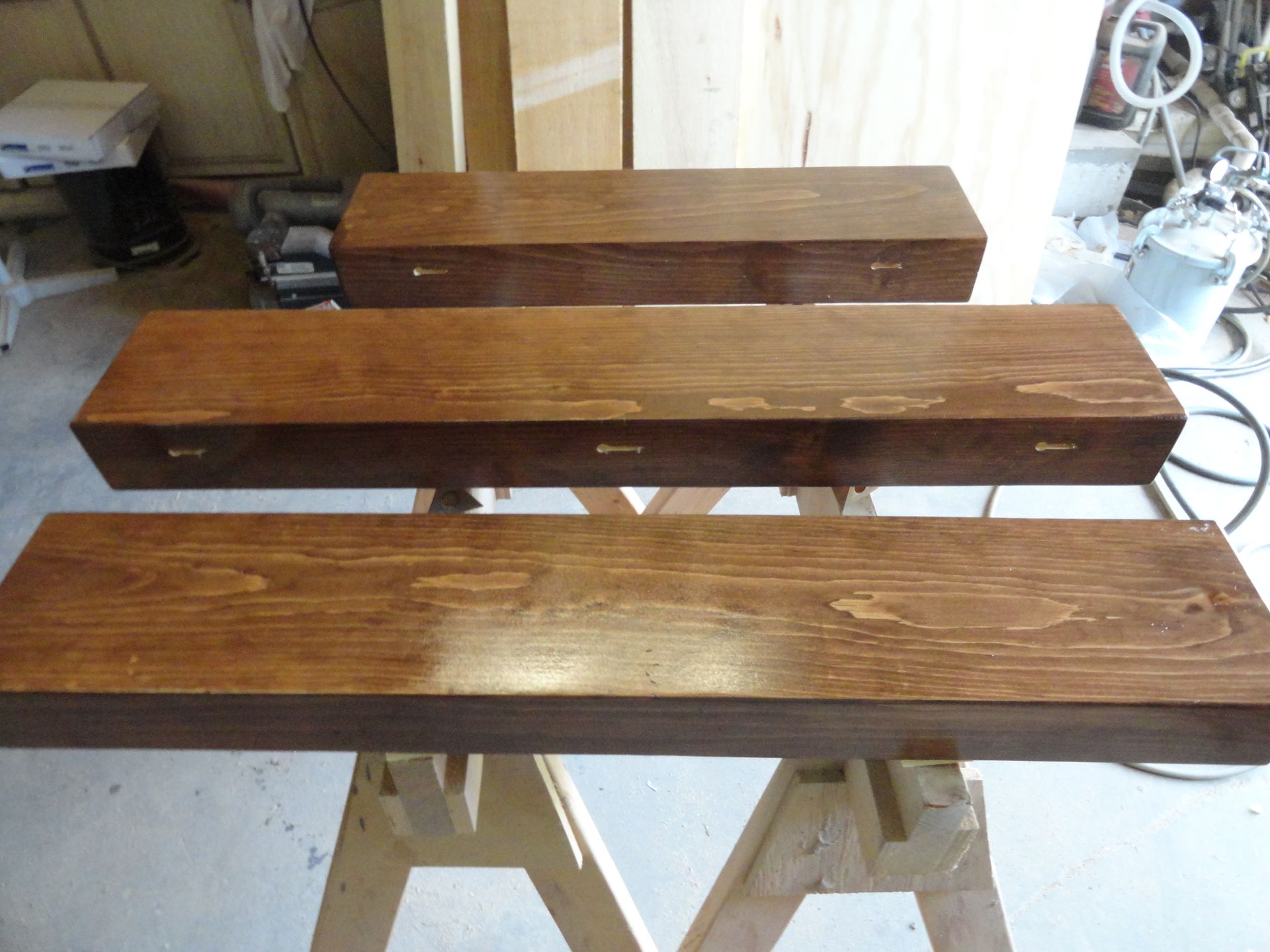 Floating  Box Shelves In White Pine. 4 
