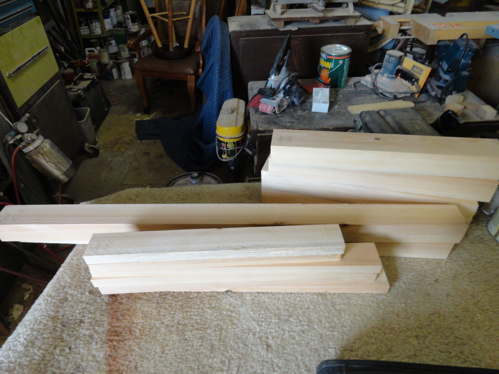 Floating  Box Shelves In White Pine. 9 