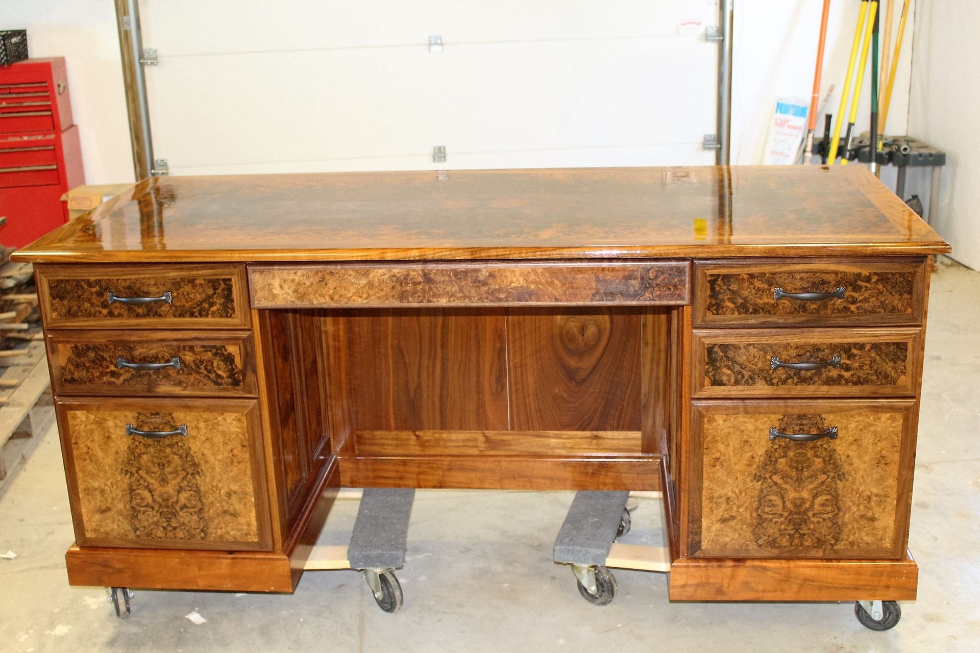 Walnut Burl Executive Desk