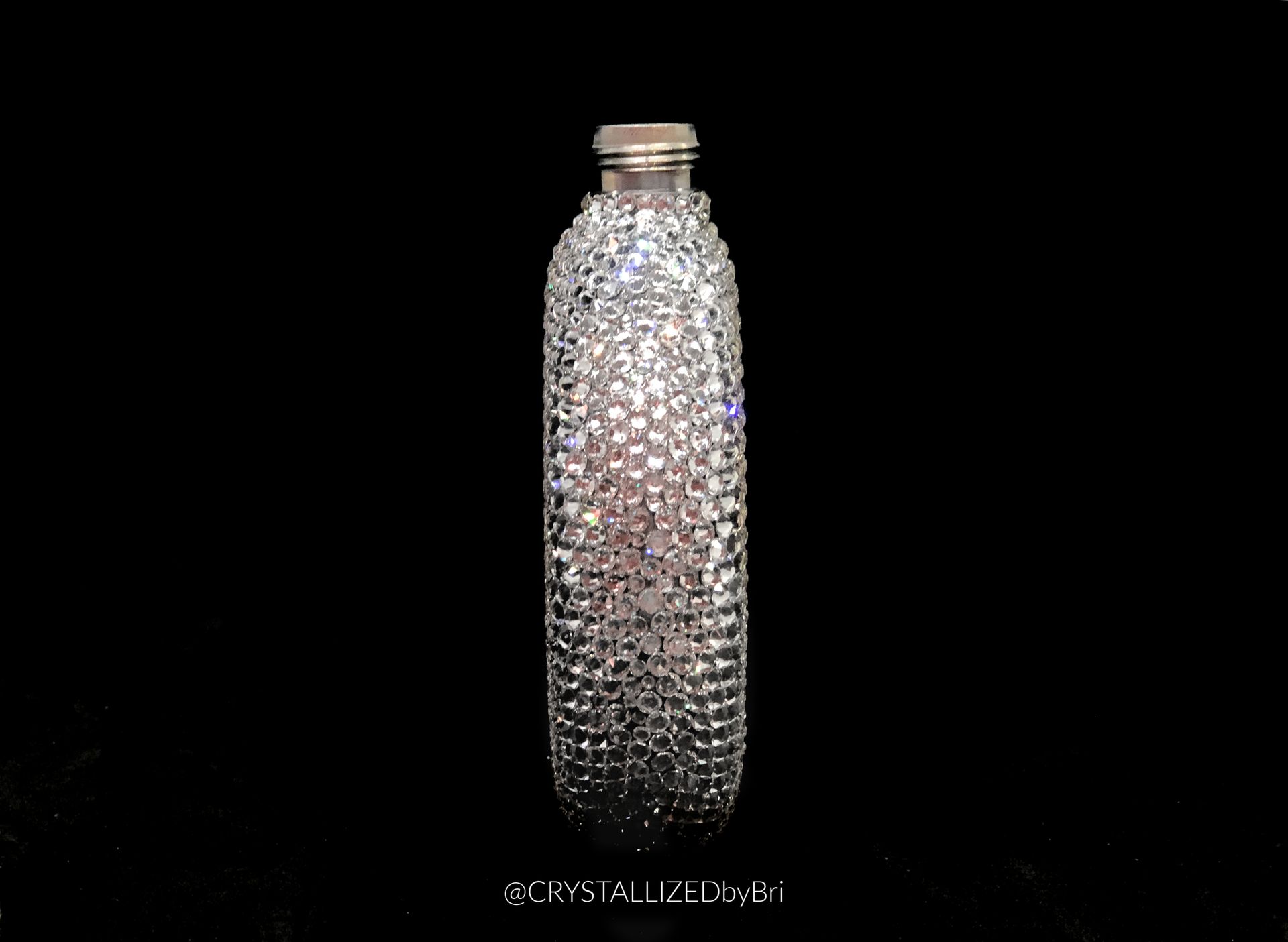 Crystallized Flask Alcohol Container Round Bar Bling European Crystals Bedazzled 3