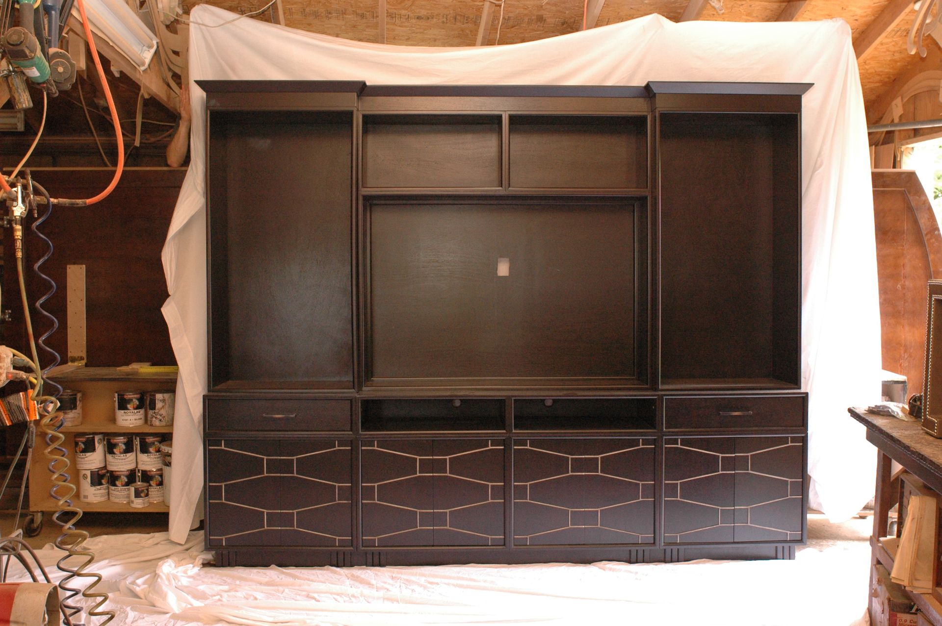 #2088 Fretwork Entertainment Center 2 