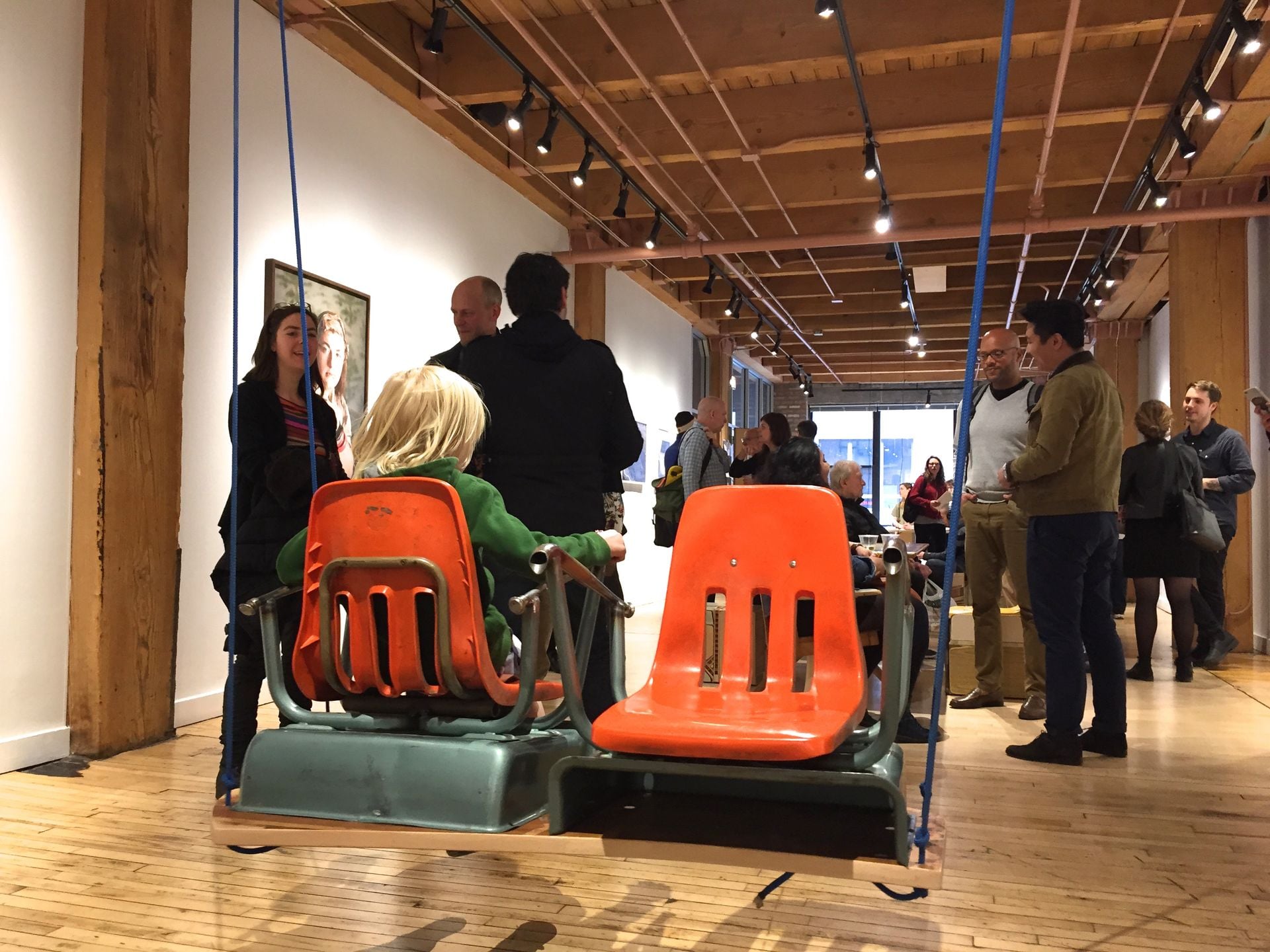 Swing Set: Made Of Salvaged Metal School Desks And Plastic Chairs 2 
