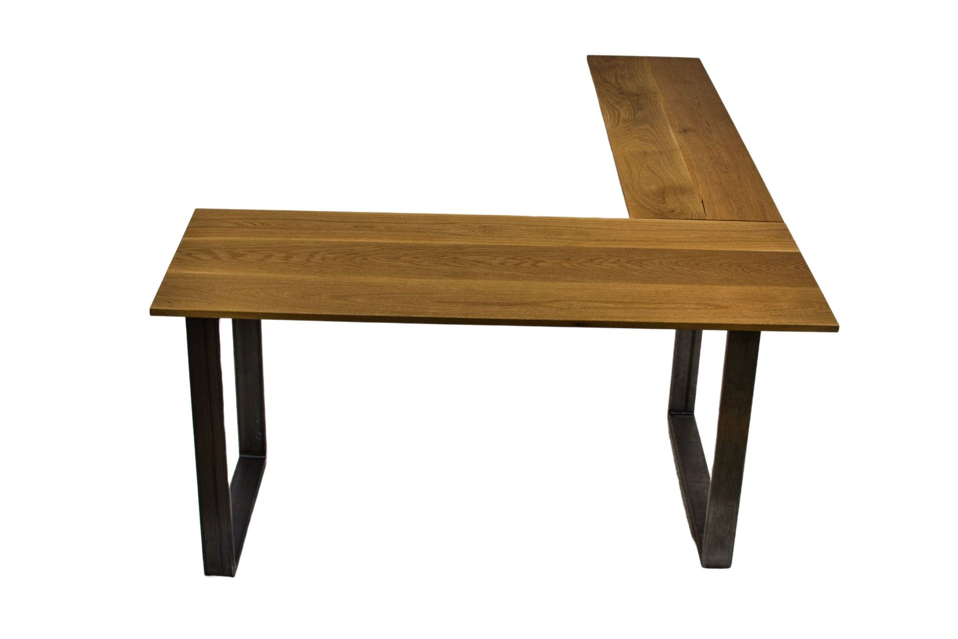 Solid Wood L Desk, Oak Corner Desk, L Desk With Metal Legs, Elbow Desk, Custom Office Desk 3