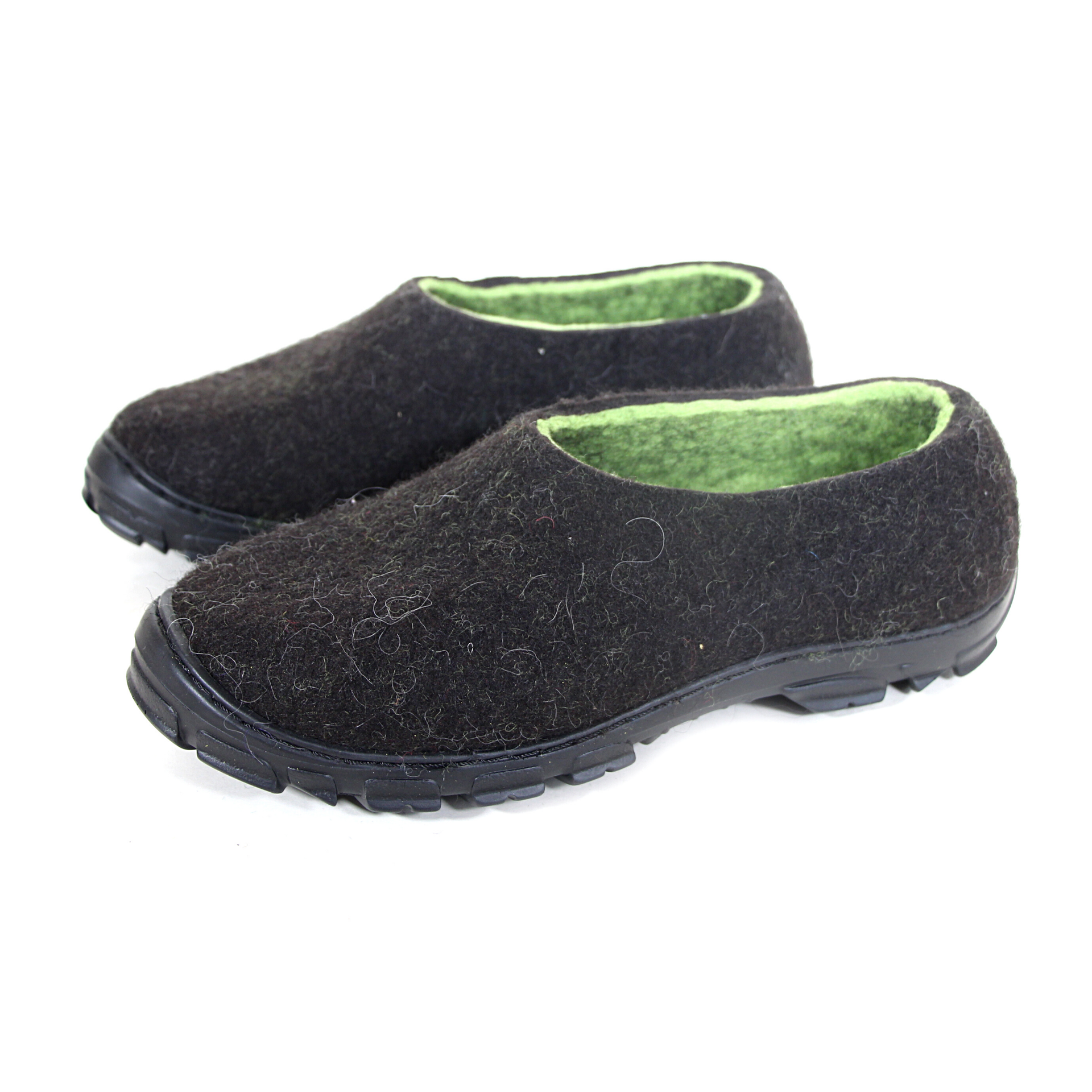 Mens Felt Slippers Shoes Black Spring