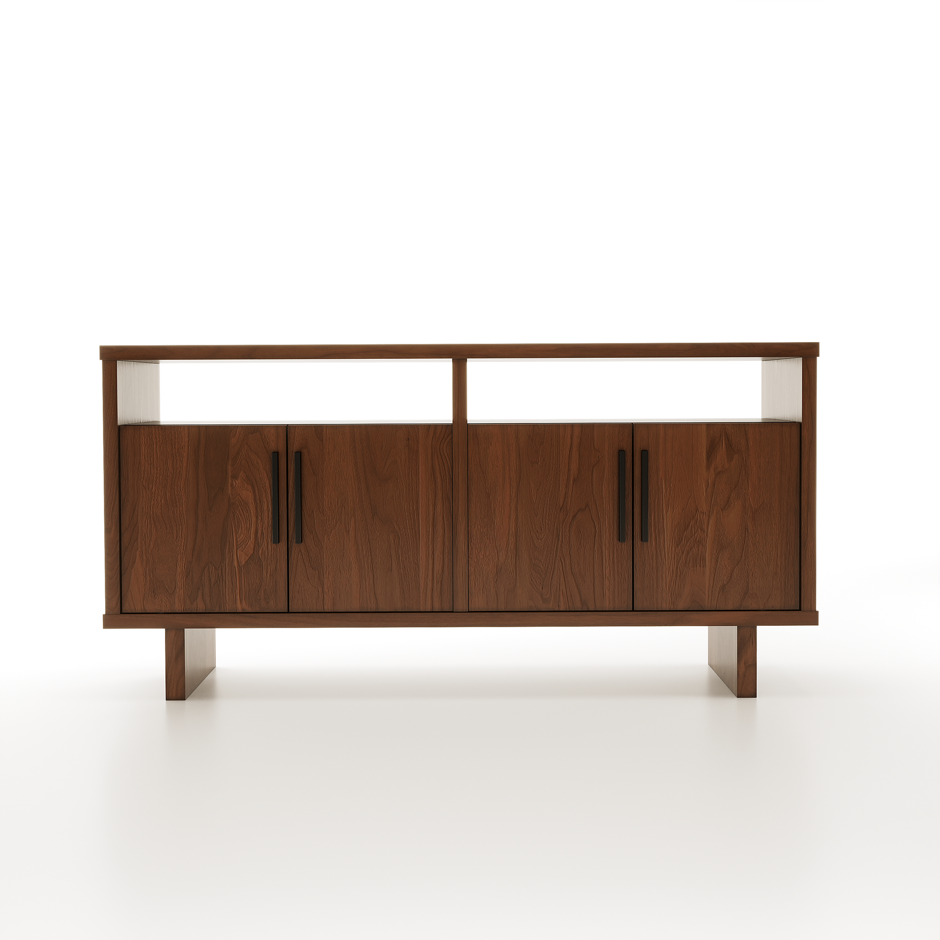 Open Top Shelf Wooden Dining Room Buffet Table 3
