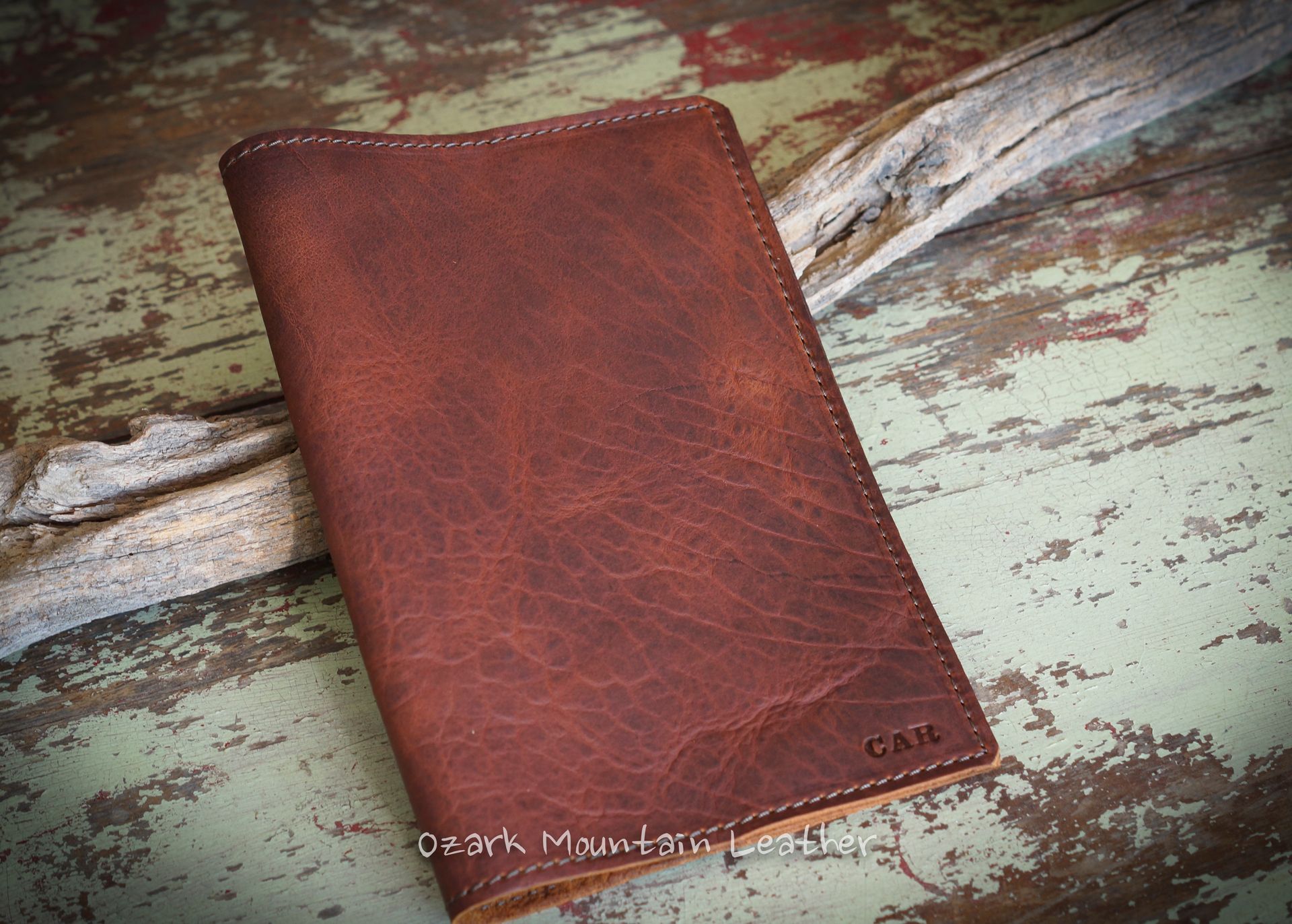 Bison Leather Custom Book Or Bible Cover With Initials Or Name In Right Lower Corner 1 