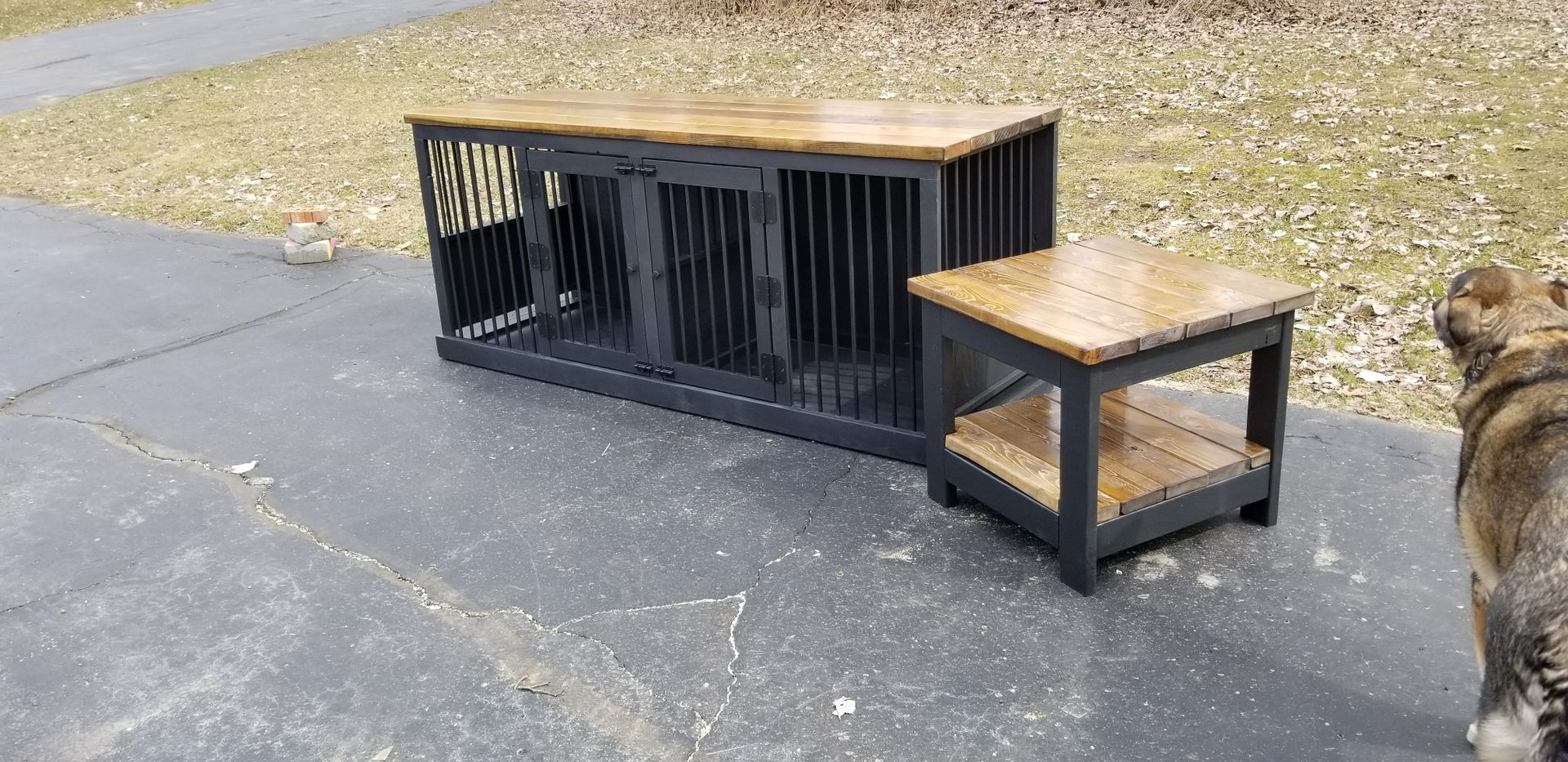 Custom Dog Crate Furniture Double Large 3