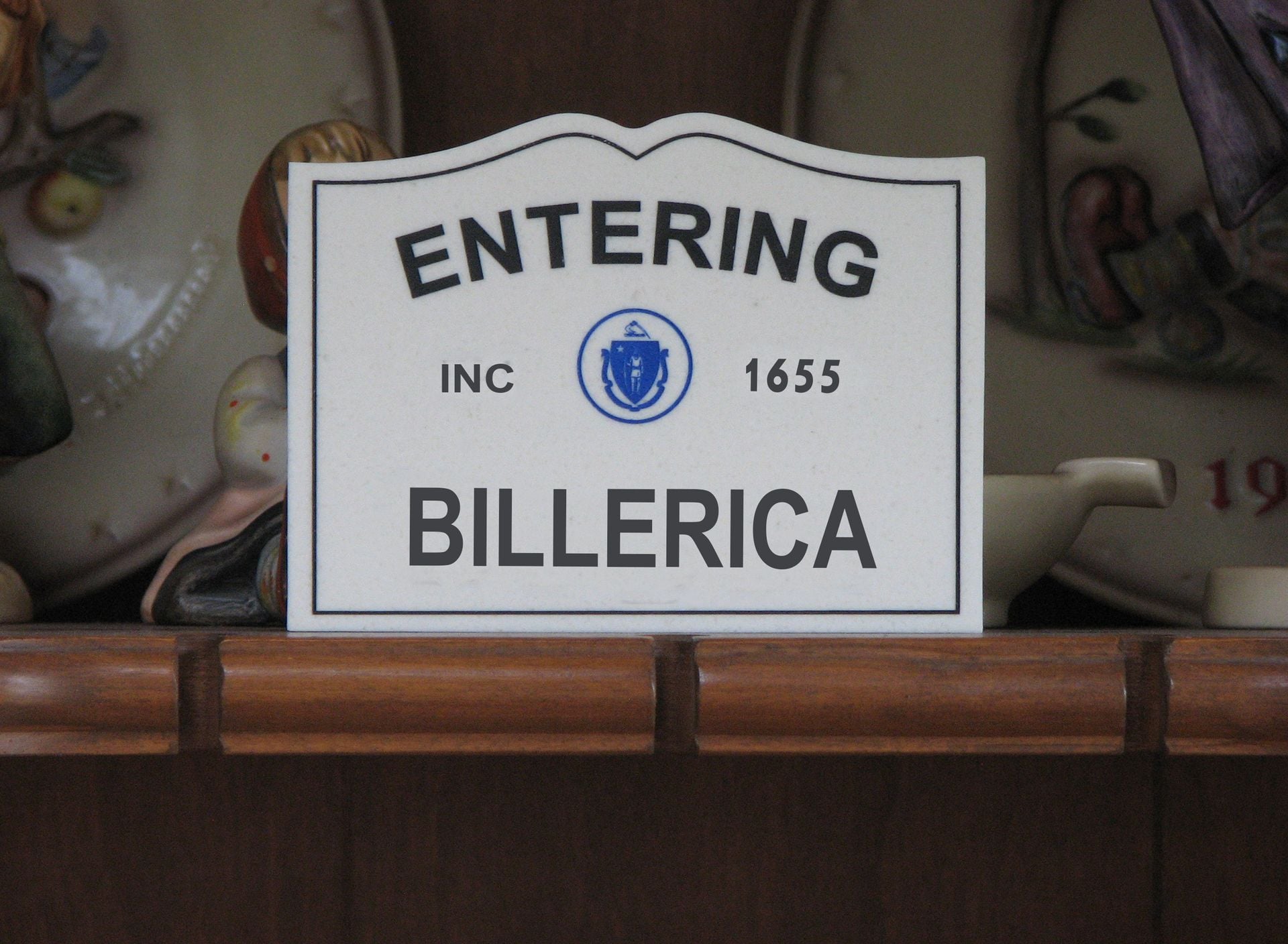 Massachusetts Town Line Sign