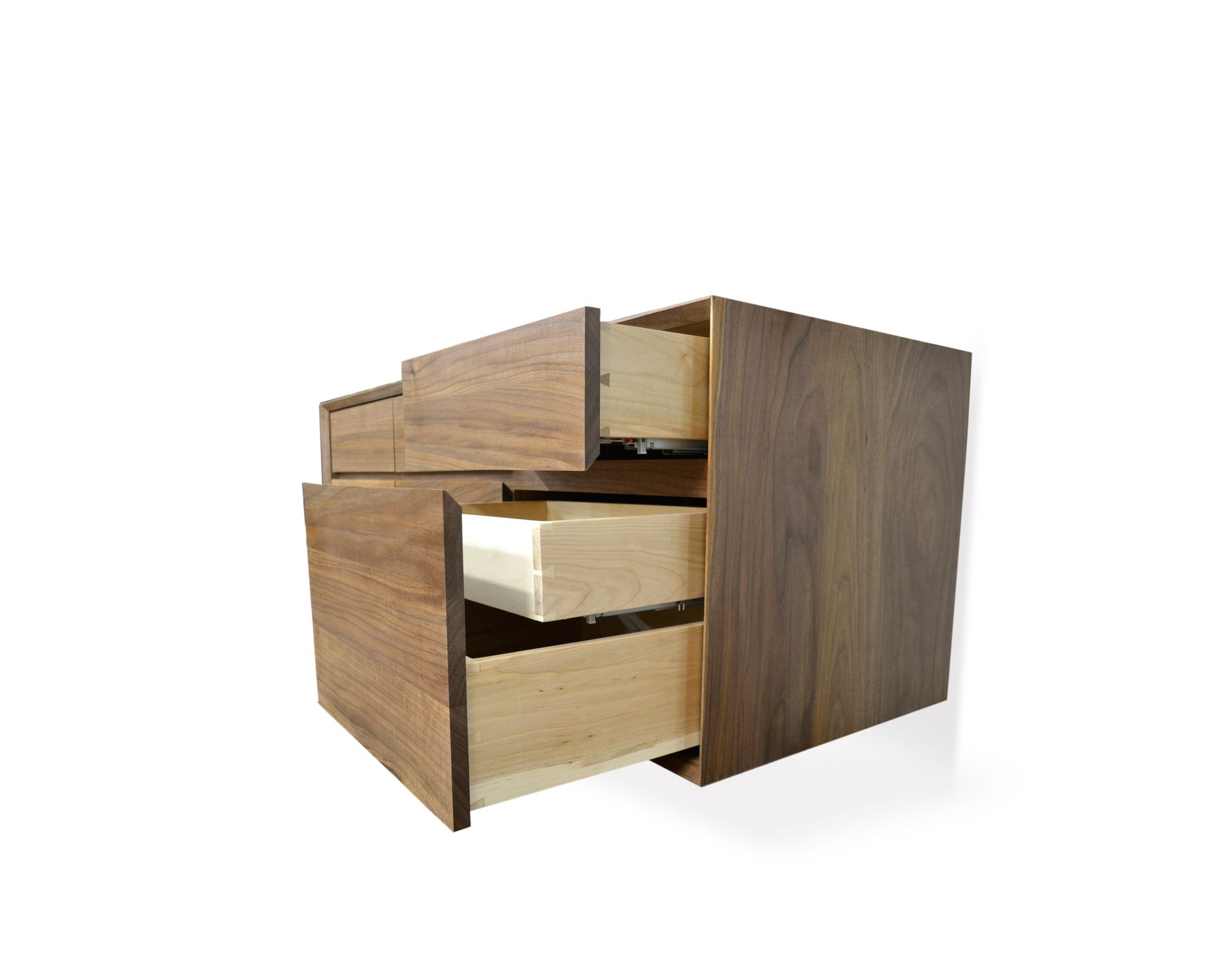 Modern Floating Walnut Credenza 4 