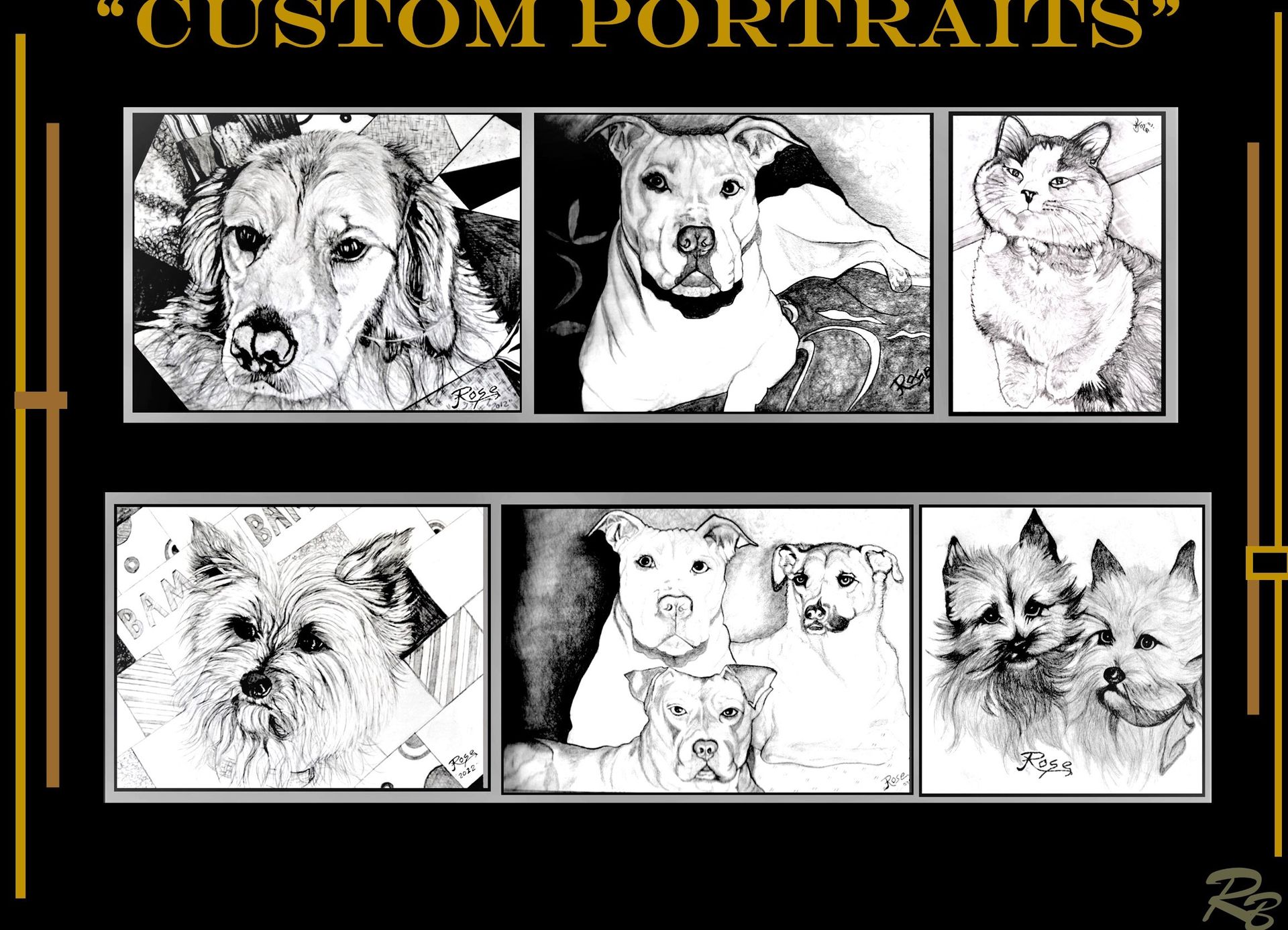 Pet Memorial Portrait, Pet Portrait, Pet Memorial, Rainbow Bridge 3 