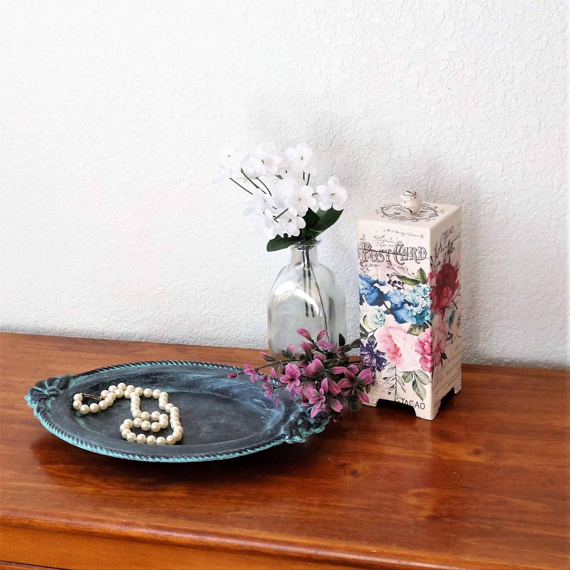 Custom Black And Teal Decorative Pitcher And Tray Home Decor 5 