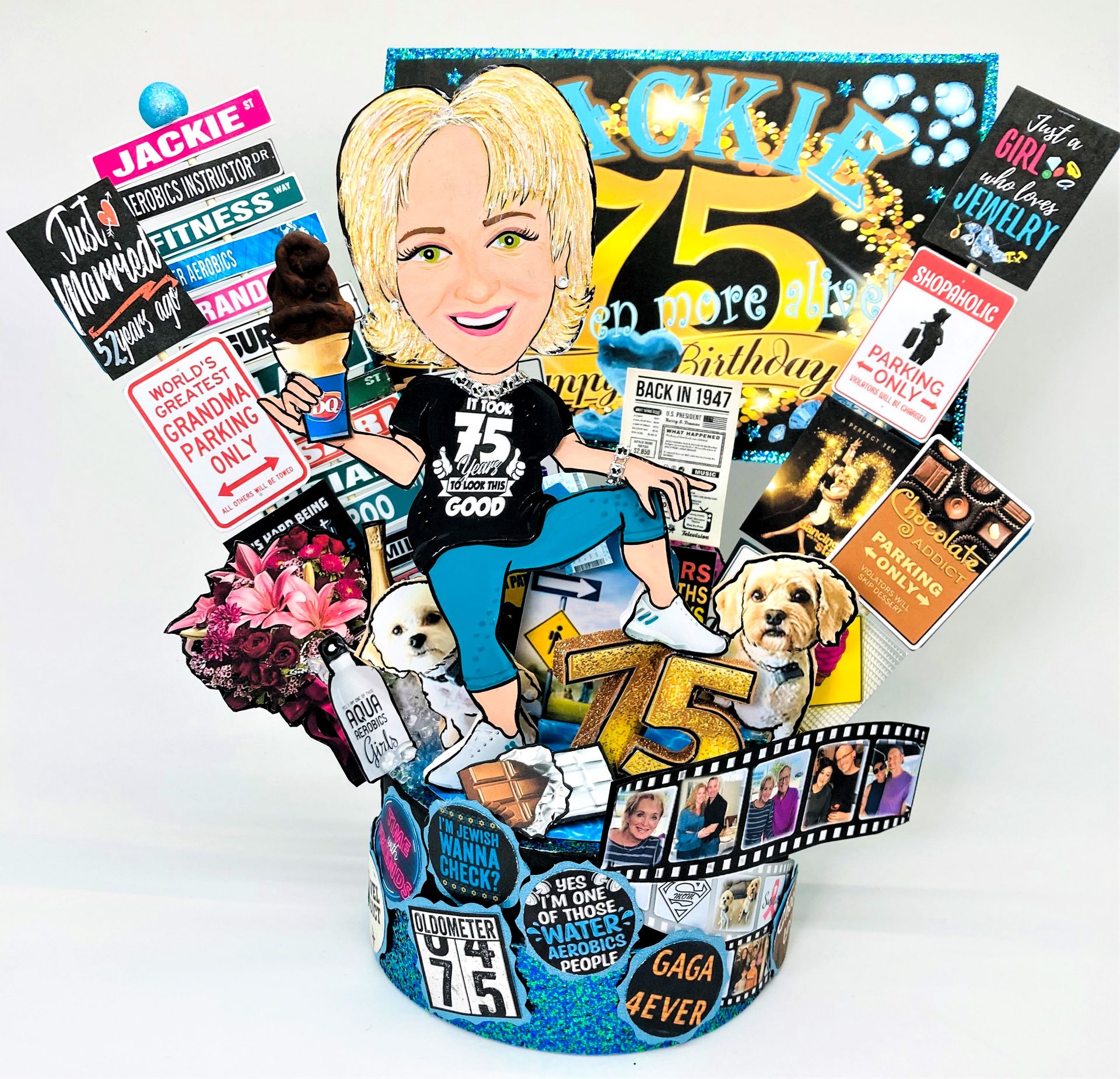 60th And Fabulous Cake Topper, 75th 80th 90th Birthday Cake Topper For Woman 5