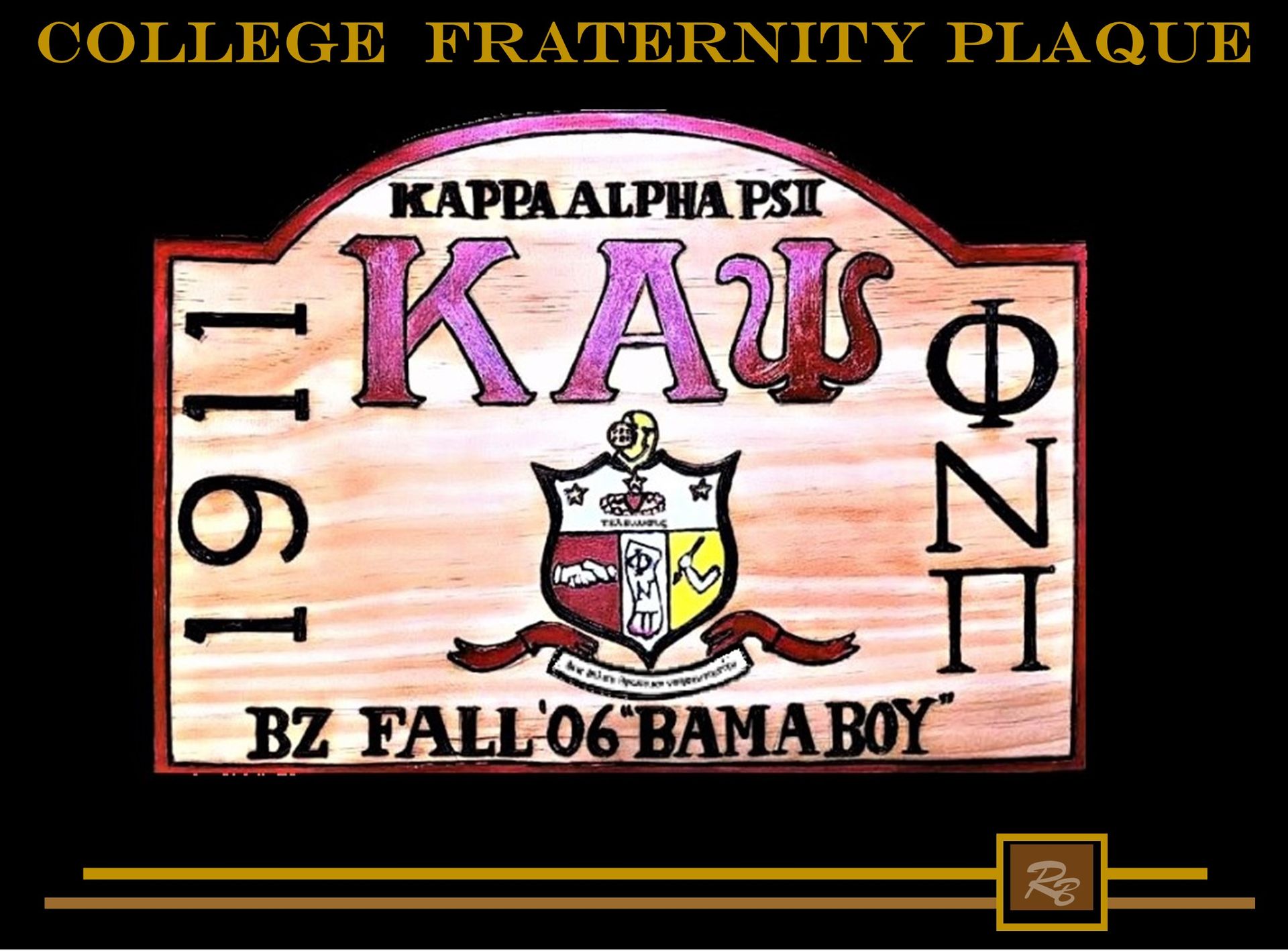 Fraternity Plaque, College, Sign, Fraternity Crests, Custom Made To Order Any Design 2 