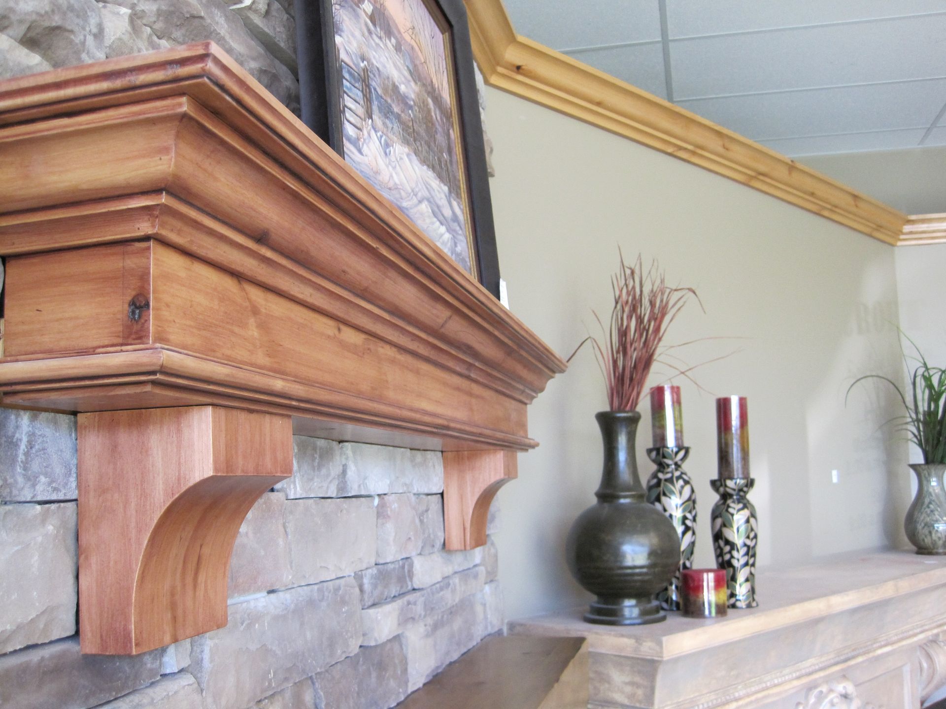 Fireplace Mantel Knotty Alder Classic Traditional Crown Mold And Corbels Summit 3 