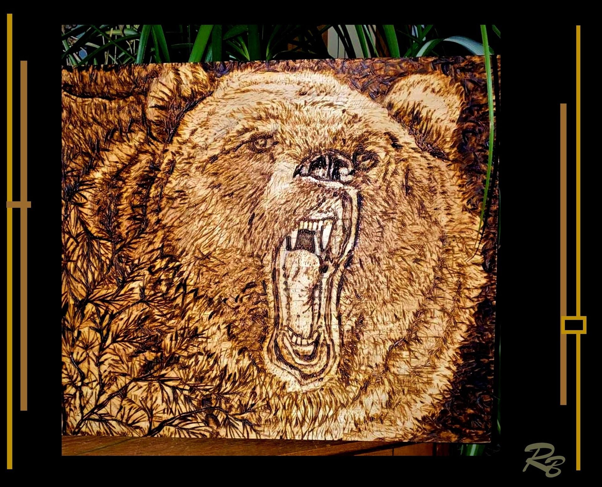 Wood Anniversary gift,  Rustic Decor,  Cabin Art, Animal Art, Hunter Gift, Bear, Elk ,Wolf Art, Custom, Art, Wood Burned, Wolves 3 