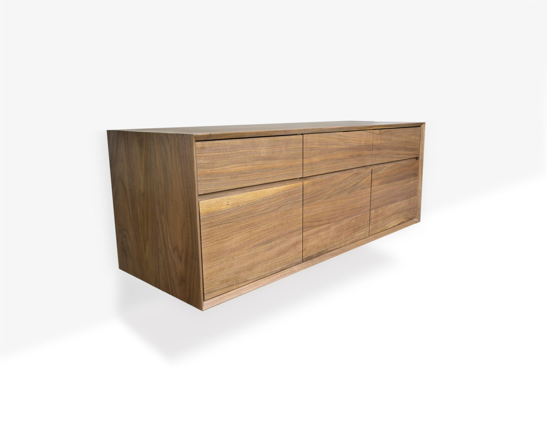 Modern Floating Walnut Credenza 2 