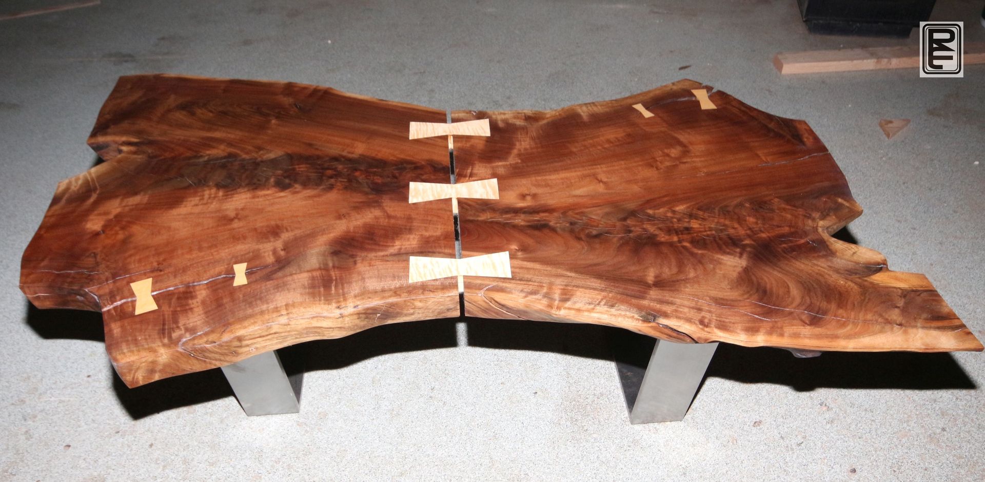 "Gunstock" Walnut Crotch Slab Coffee Tables 5