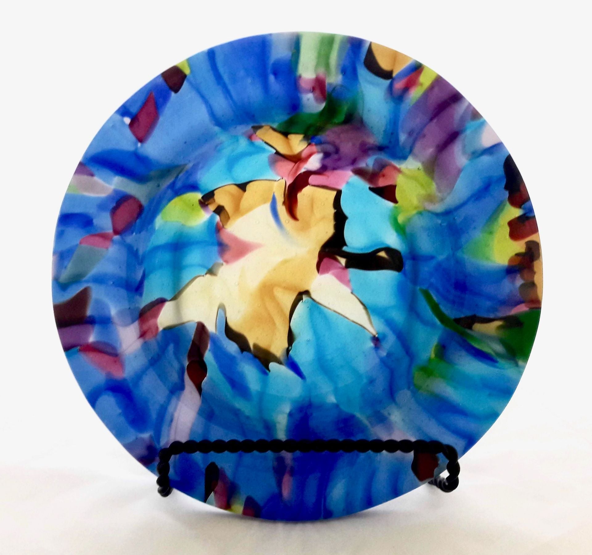 Abstract Fused Glass Baptismal Font - Blessings 5