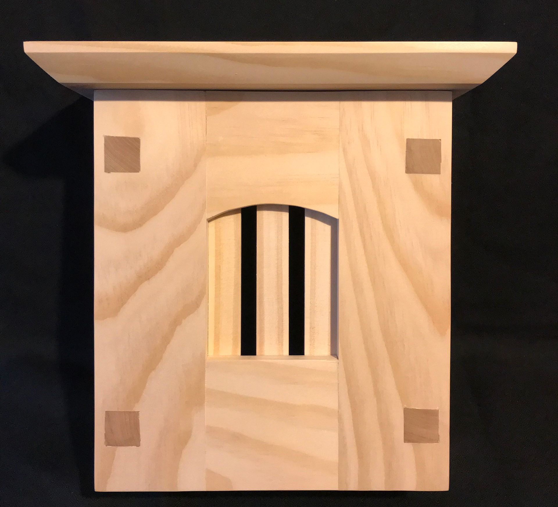 Craftsman Style Wood Doorbell Cover With Top 4