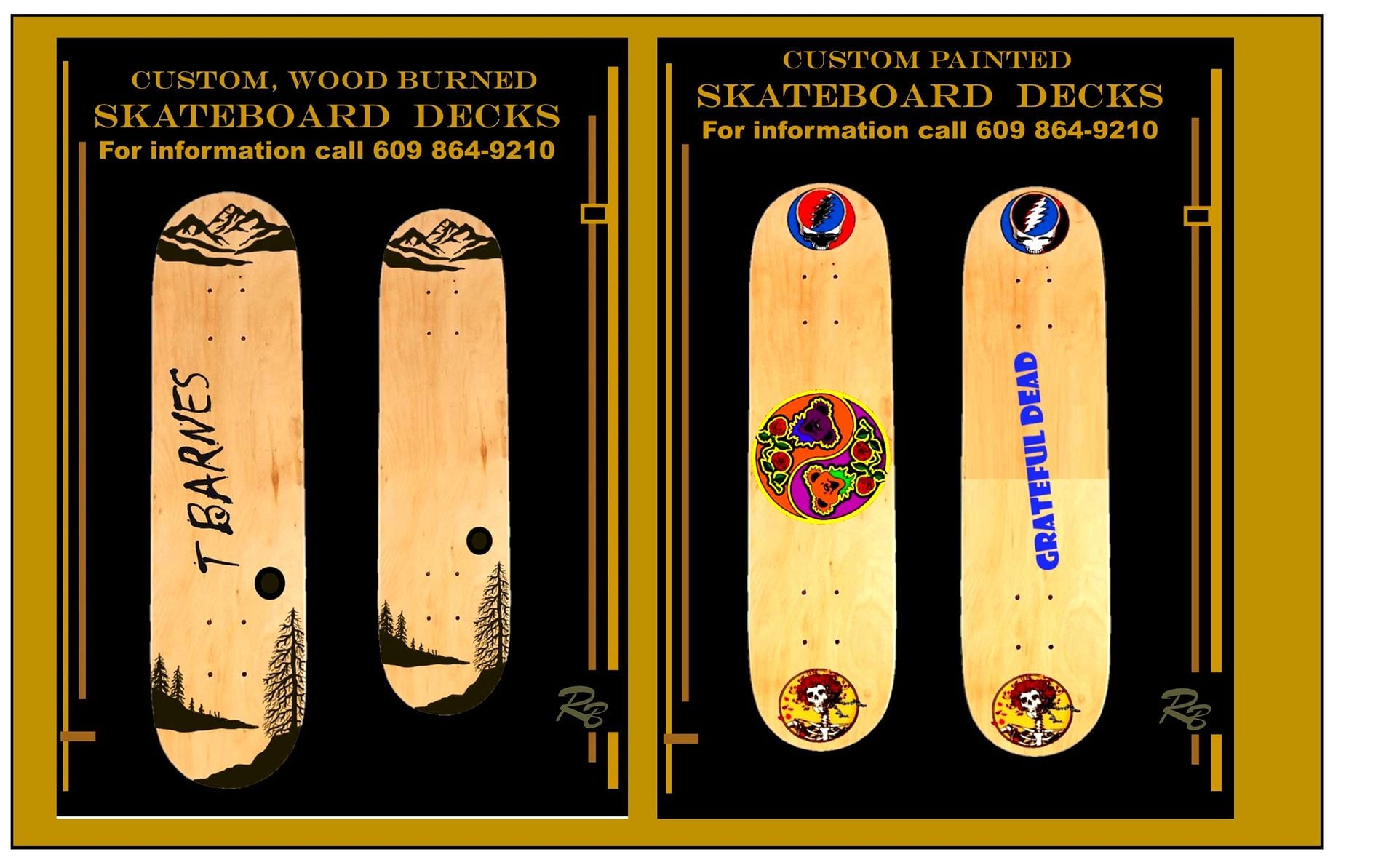 Skateboard, Skate Board, Deck, Custom, Wood Burned,Any Design Images And Words You 3 