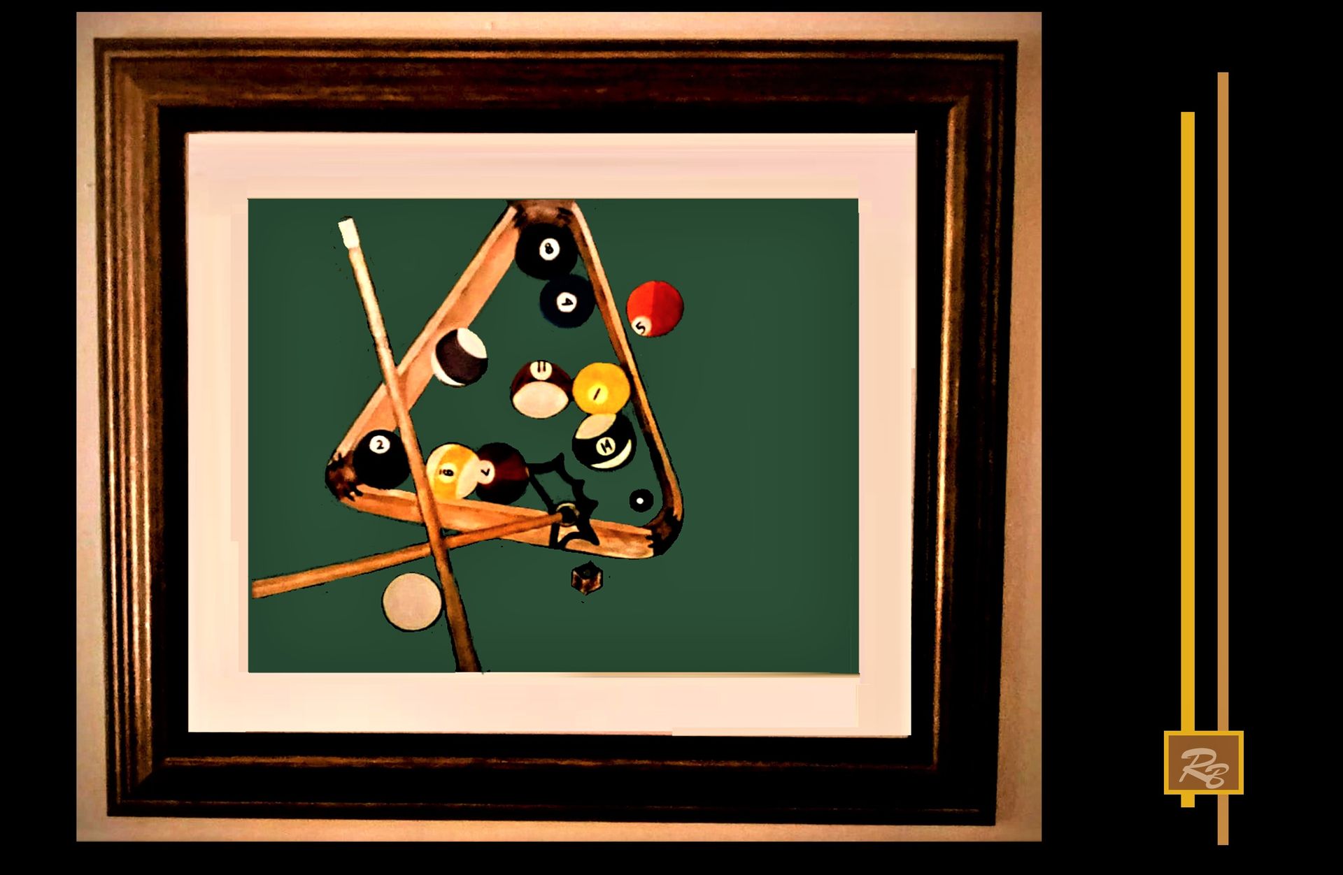 Billiards, Art, Pool Table Room Decor, Billiards Wall Art, Original Painting