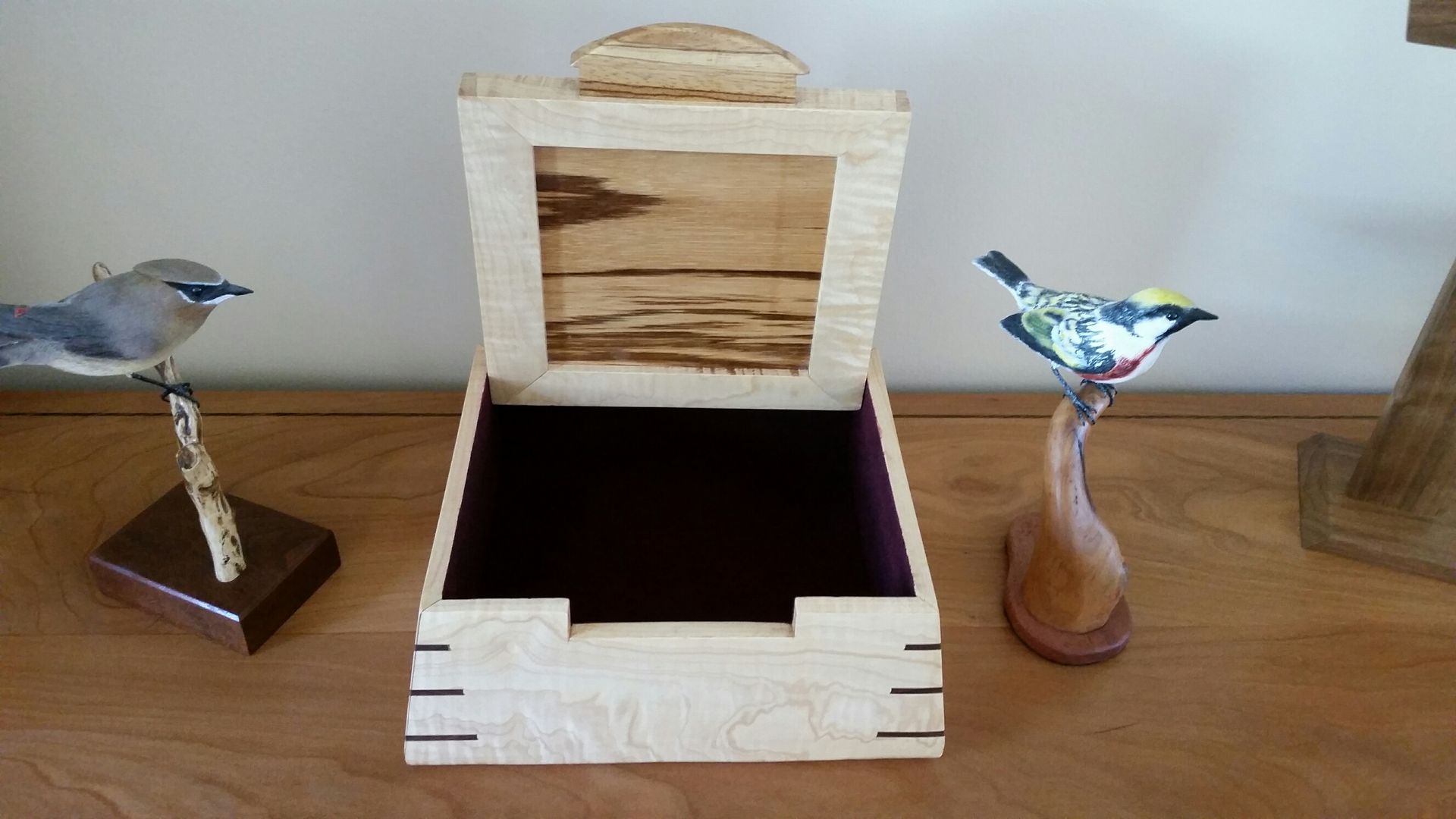 Curly Maple And Zebra Wood Cremation Urn