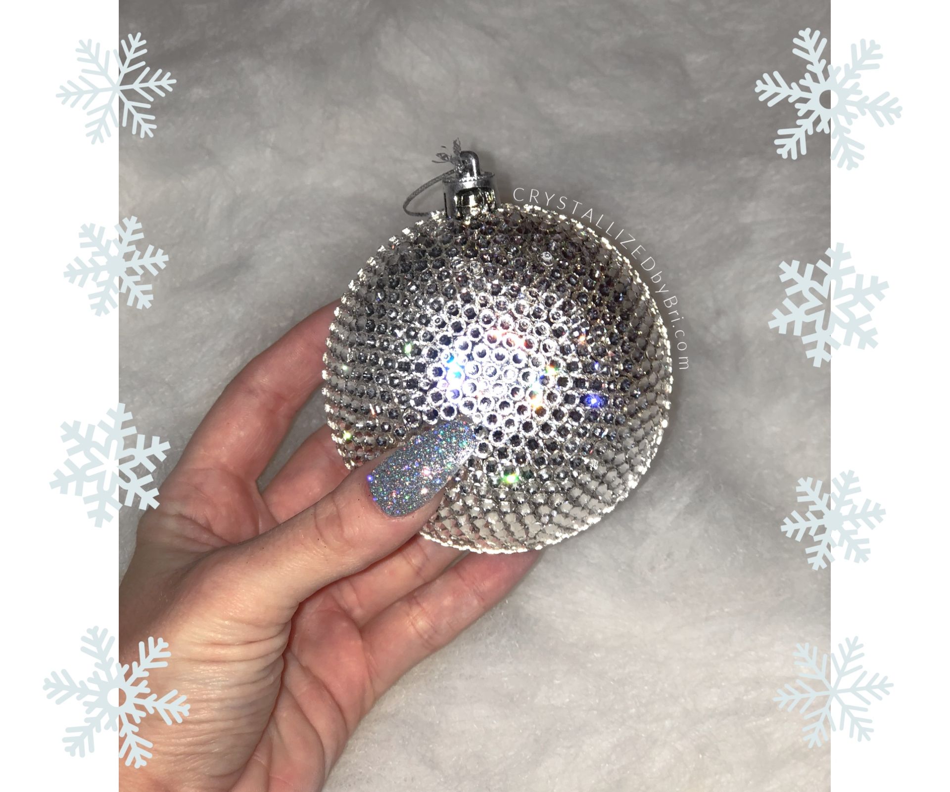 Fully Crystallized Genuine European Crystal Christmas Ball Ornament Bling Tree Decor Bedazzled 1