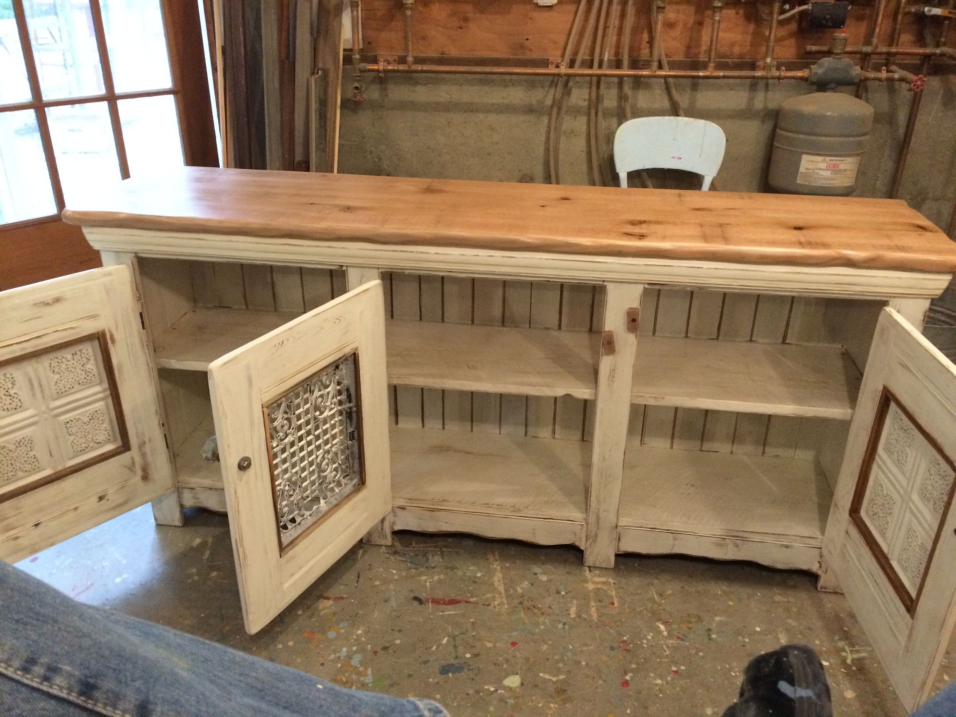 Dining Room Buffet Sideboard W Native Oak Top 2 