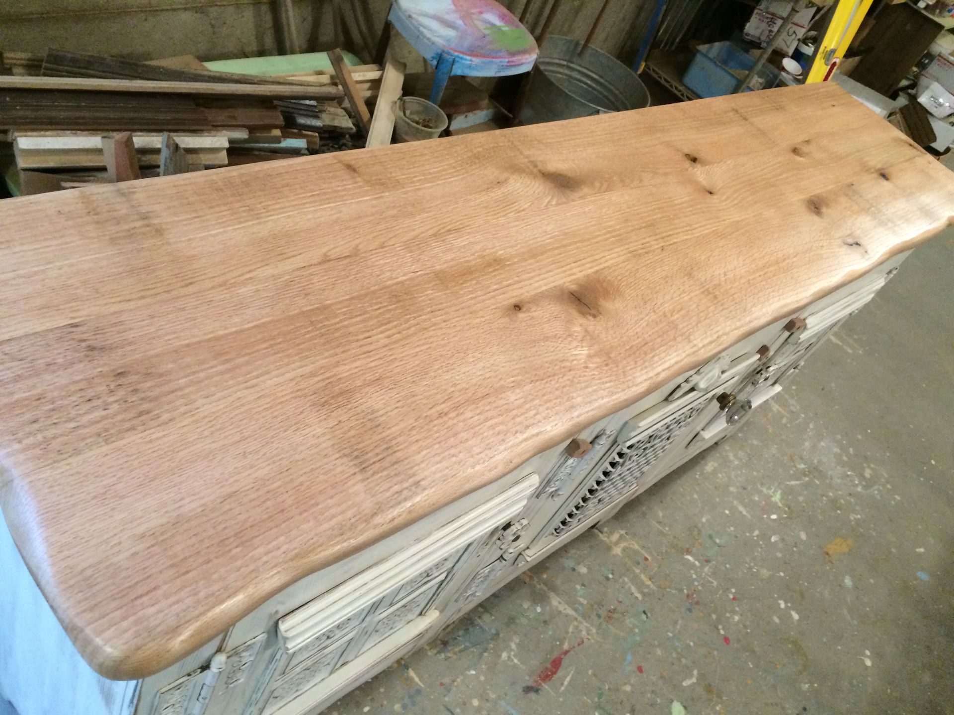 Dining Room Buffet Sideboard W Native Oak Top 3 