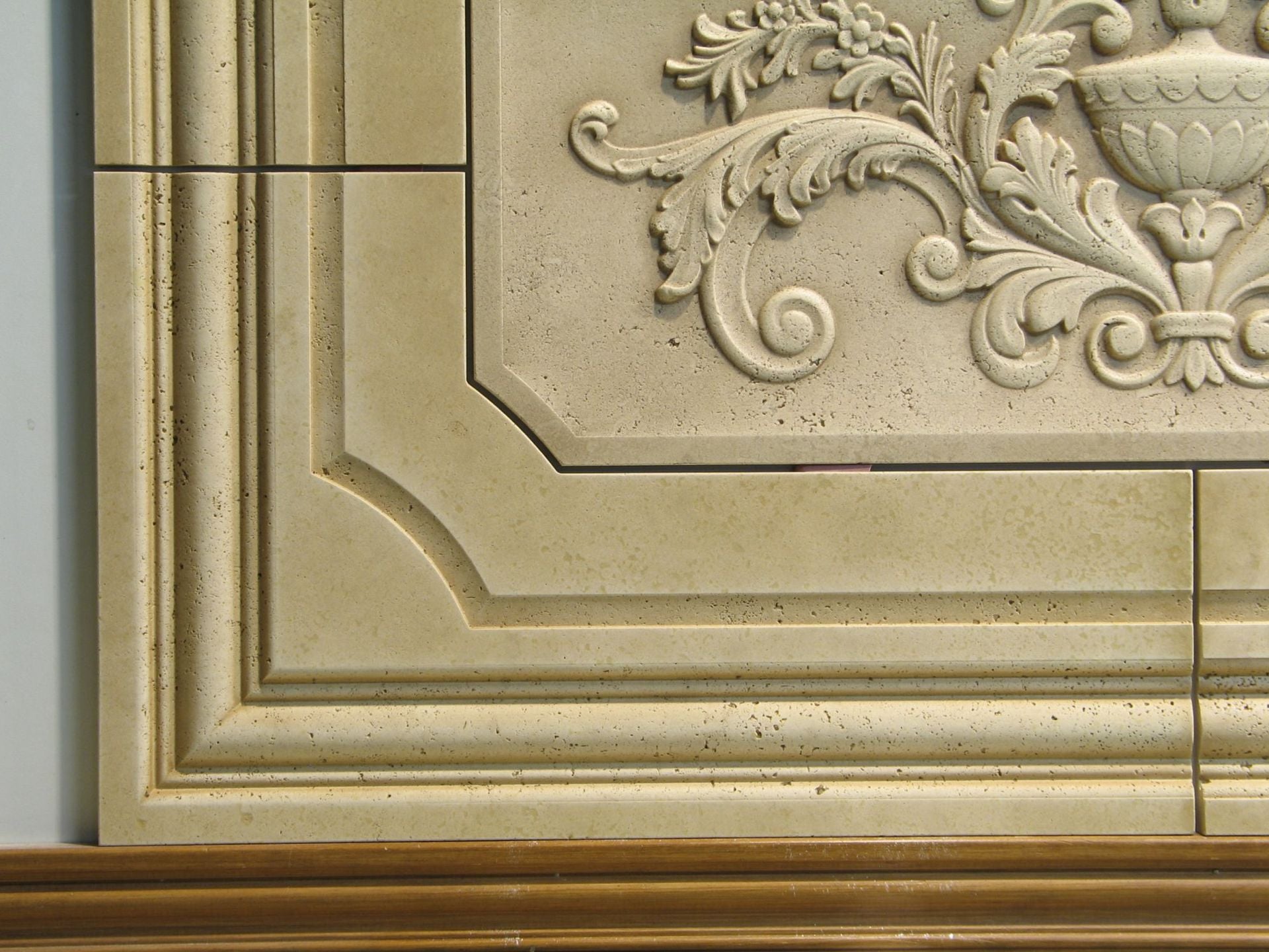 Carved 5 Piece Travertine Decorative Tile Backsplash Insert 4