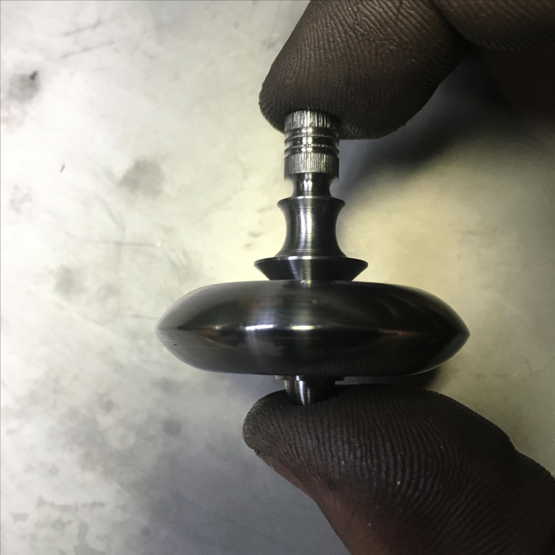 1.5" Diameter Iron And Titanium Spinning Top, Saucer Body 2 