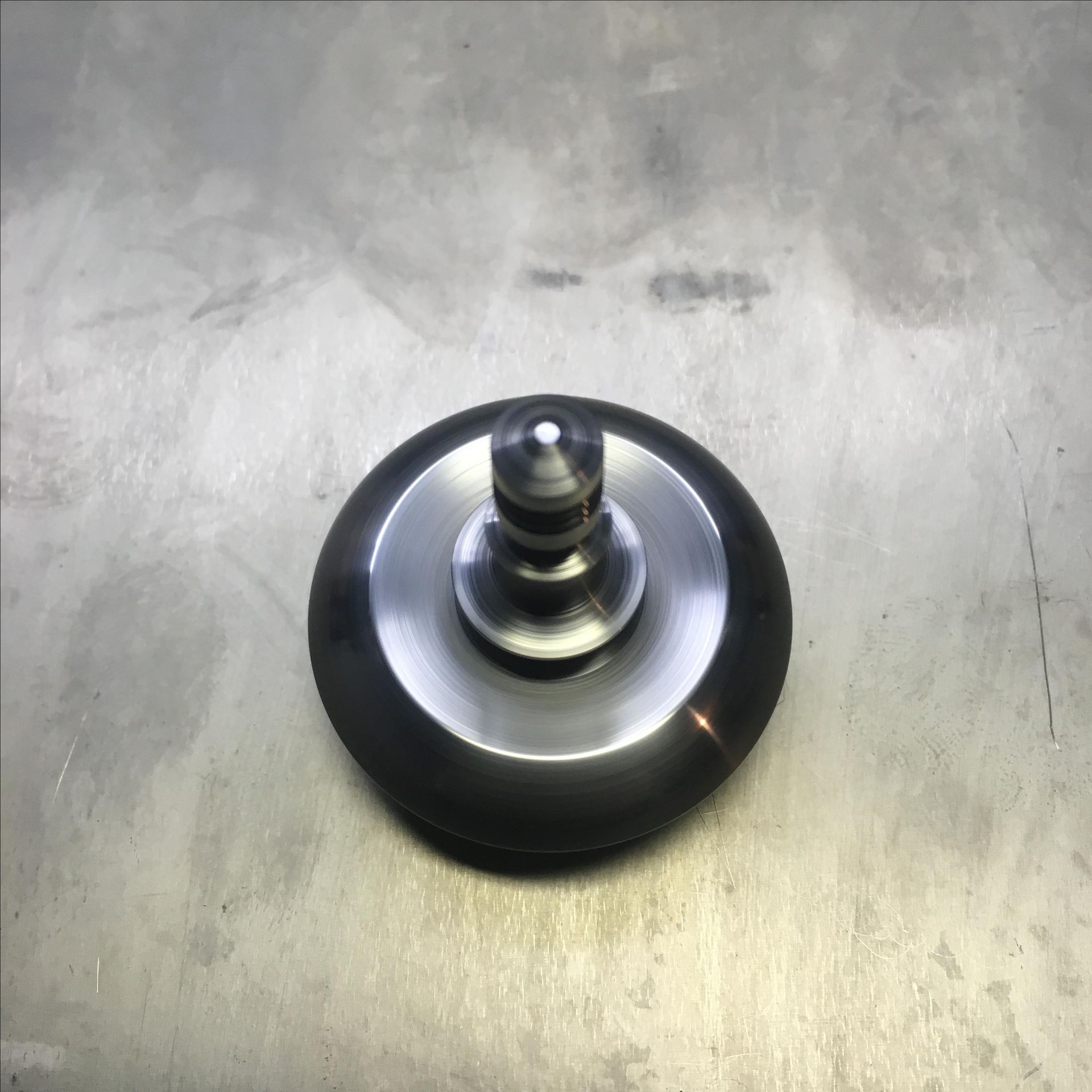 1.5" Diameter Iron And Titanium Spinning Top, Saucer Body 3 