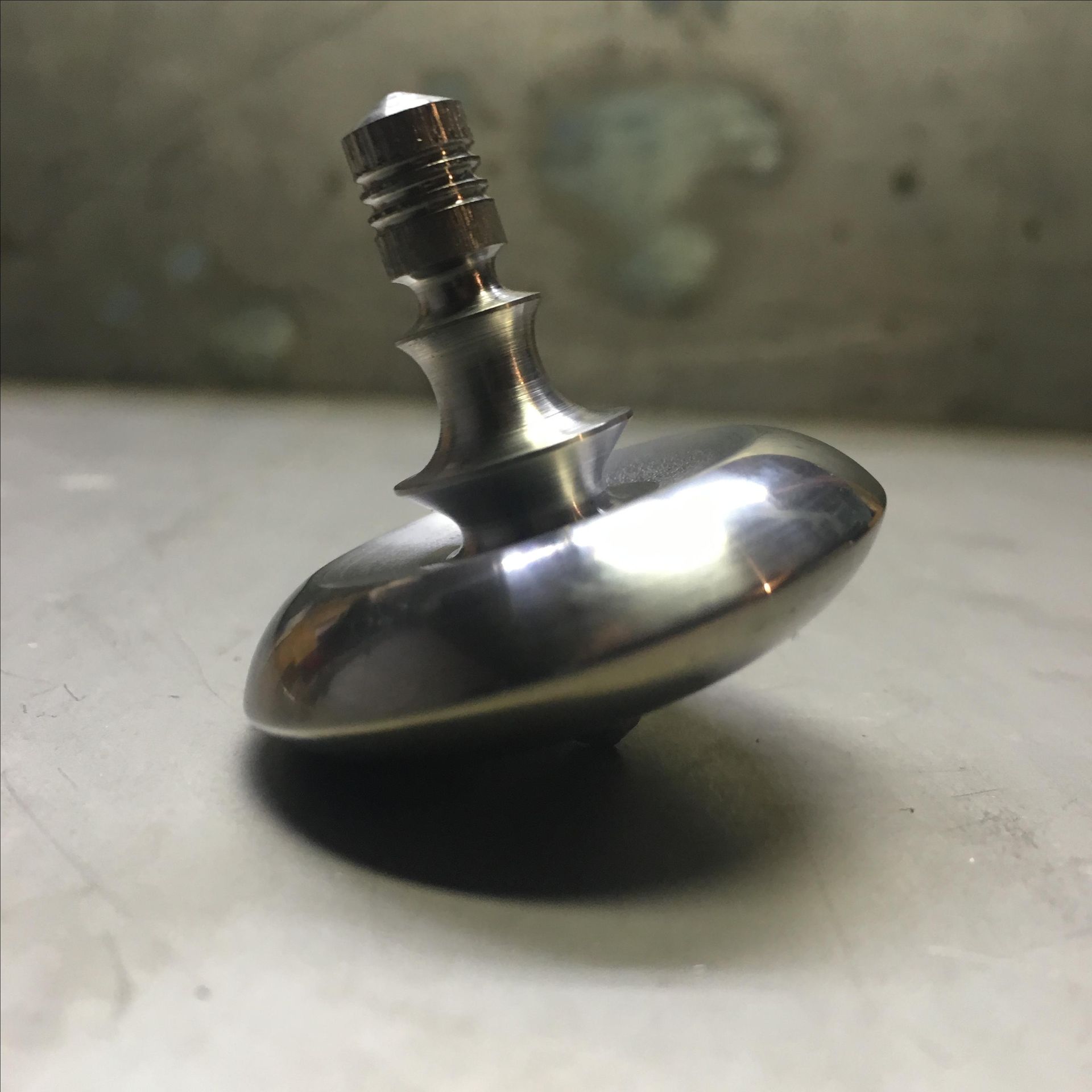 1.5" Diameter Iron And Titanium Spinning Top, Saucer Body 4 