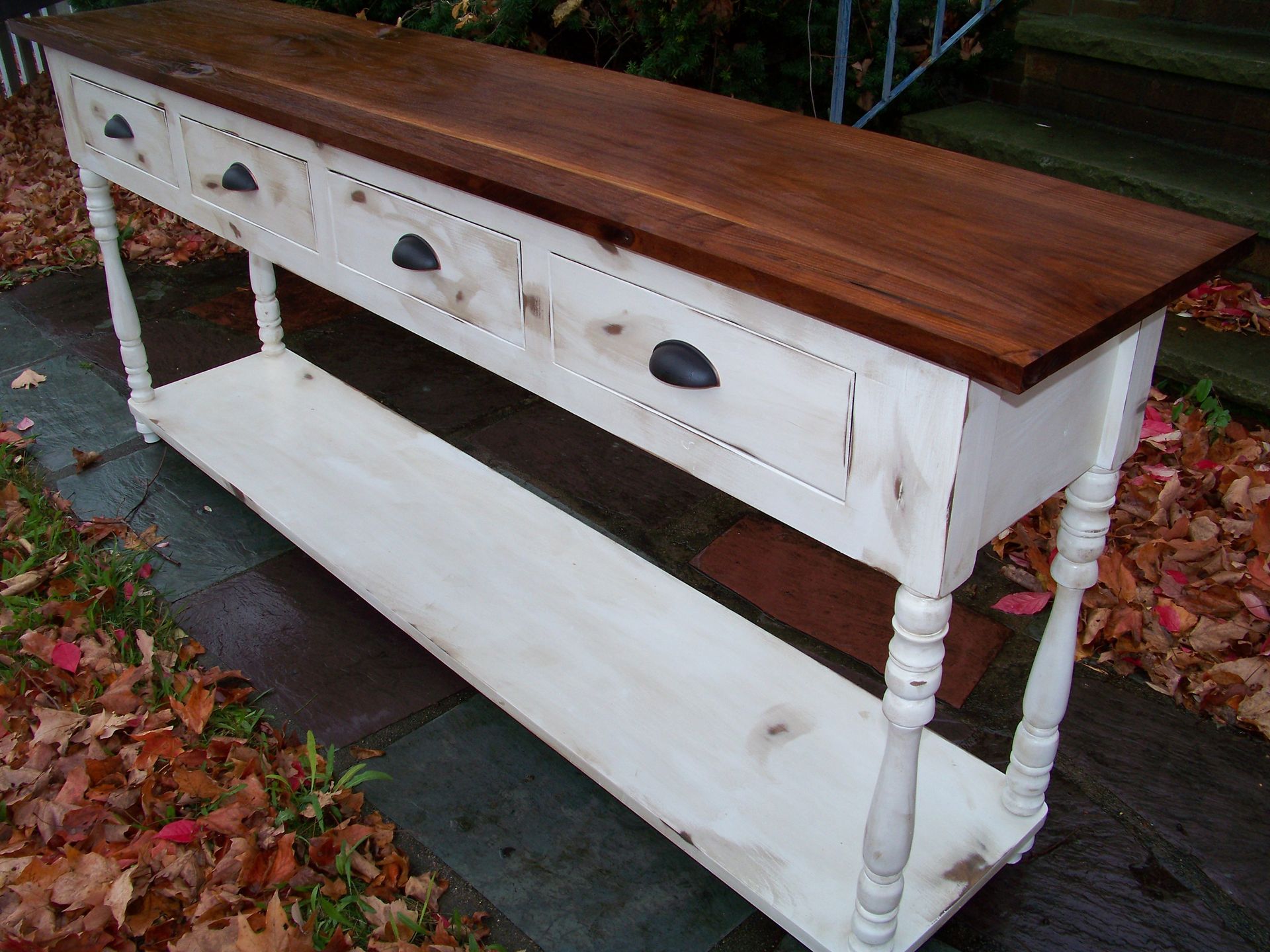 Reclaimed Distressed Console Table 2