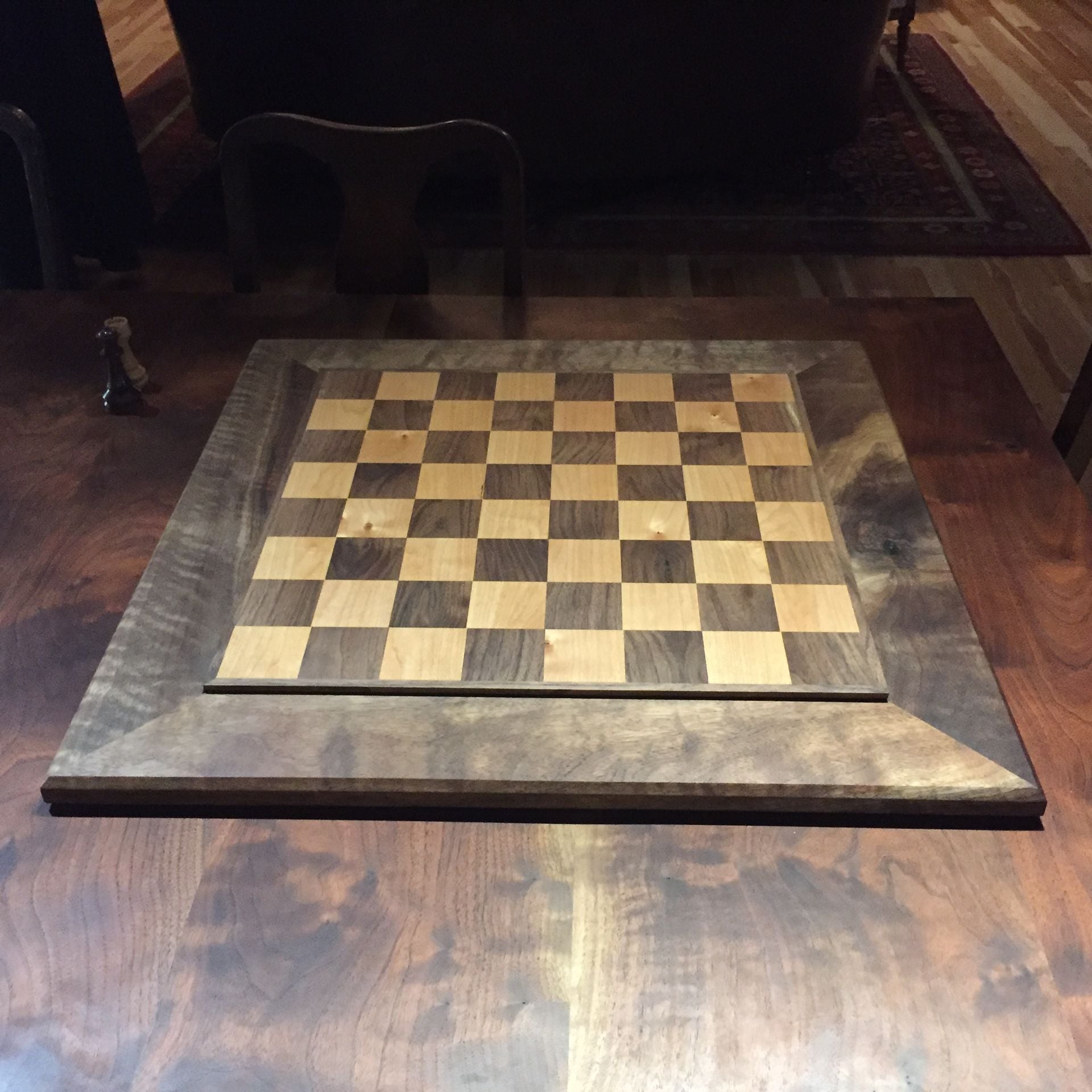 Black Walnut And Maple Chessboard