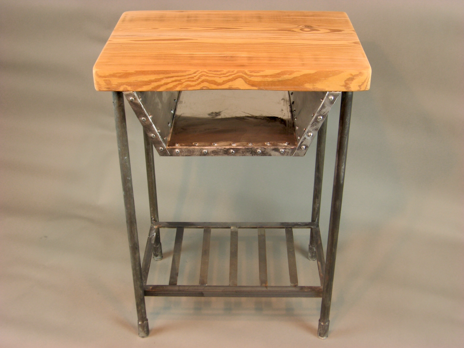 Reclaimed Industrial Rustic Custom Contemporary End Table 2 