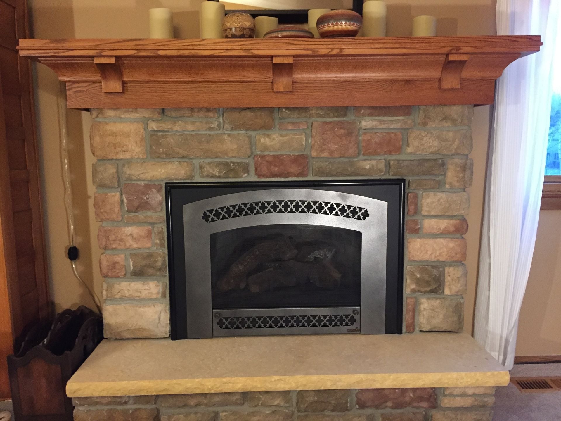 Custom Quarter-Sawn Red Oak Mantel- Craftsman Style 1 