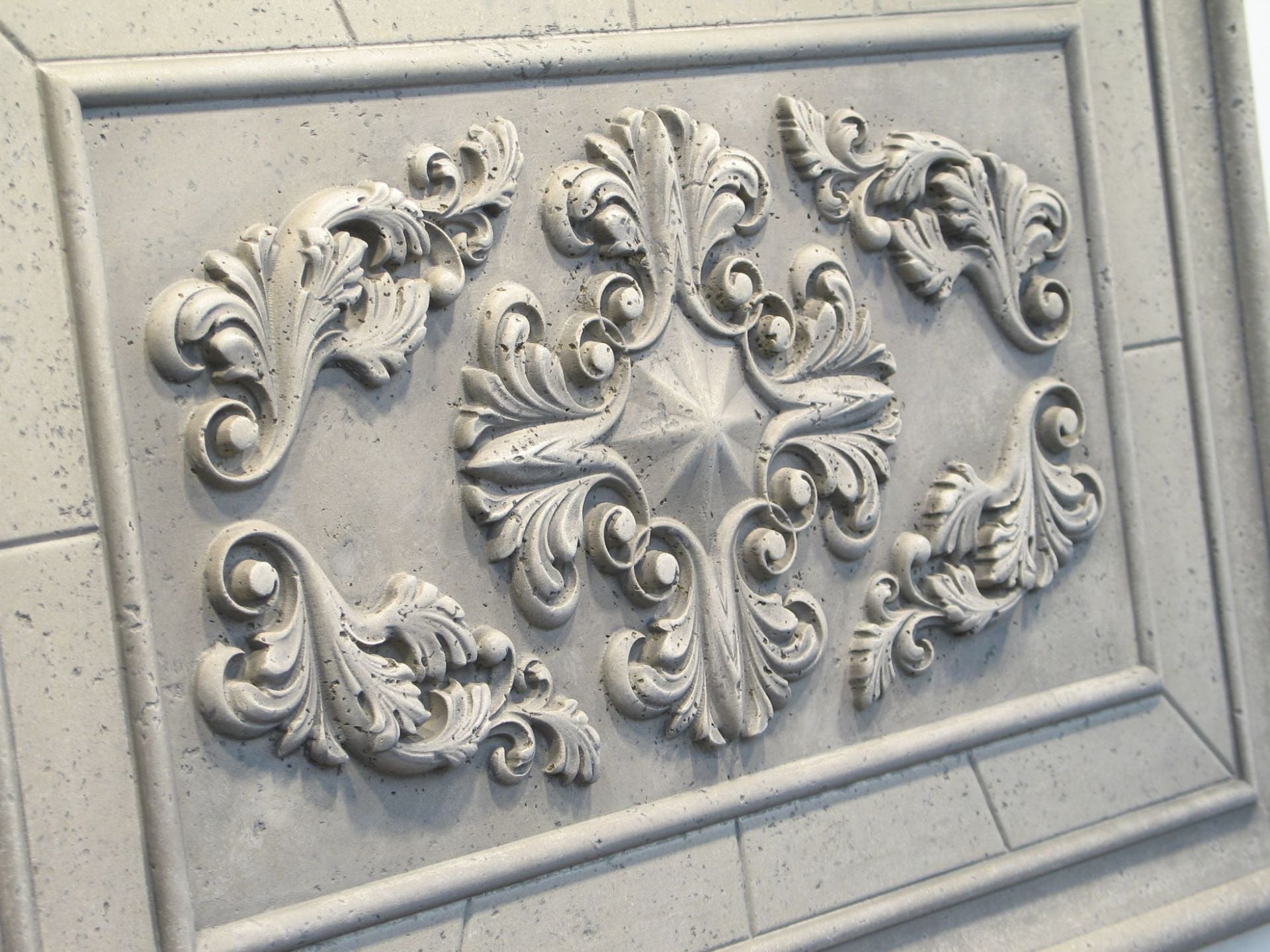 Relief Carved Classic Limestone Backsplash Decorative Tile Insert 5