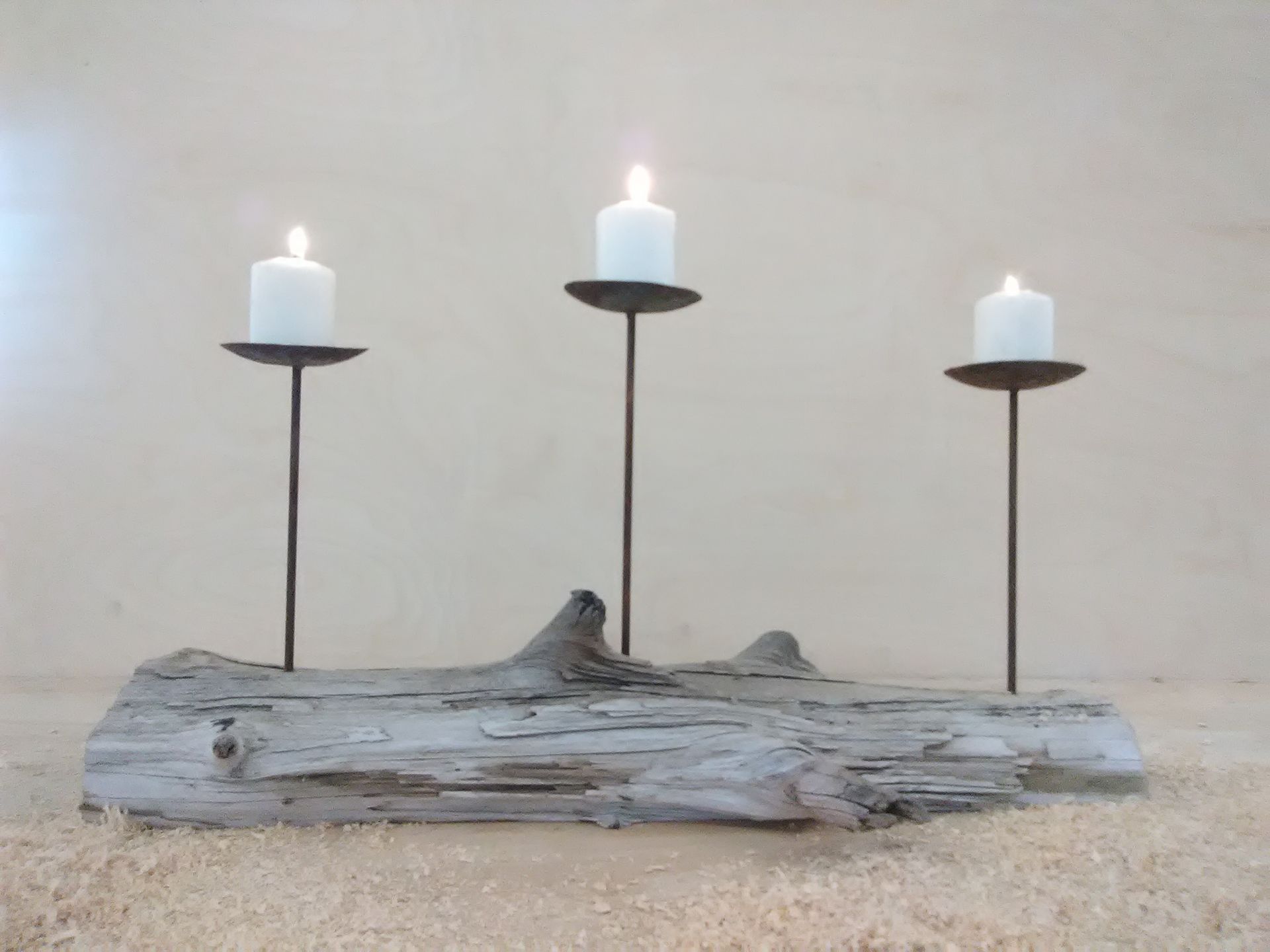 Driftwood Three Light Candle Stick
