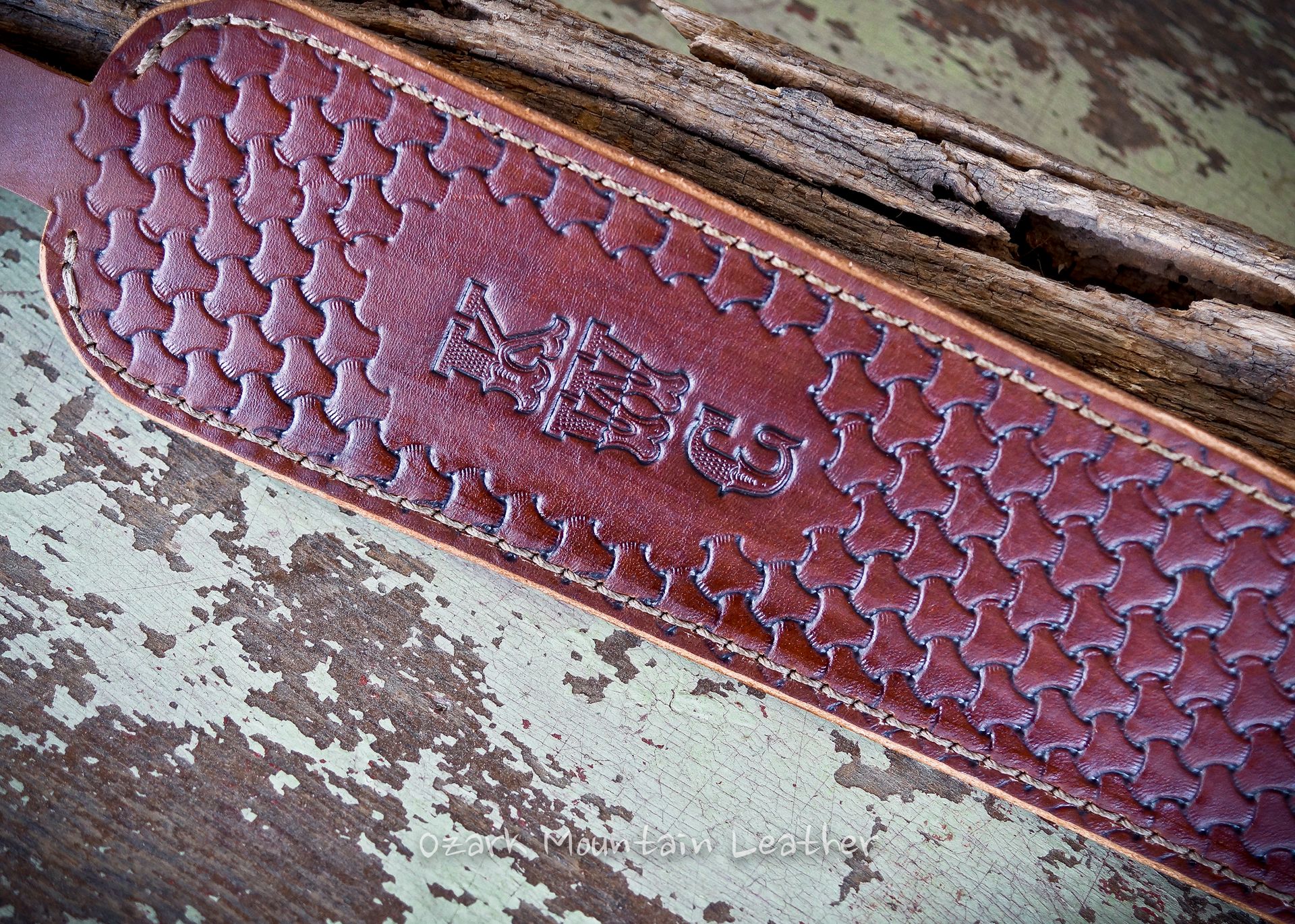Custom Leather Rifle Sling Brown Hand Tooled Cobra Style Padded. 2
