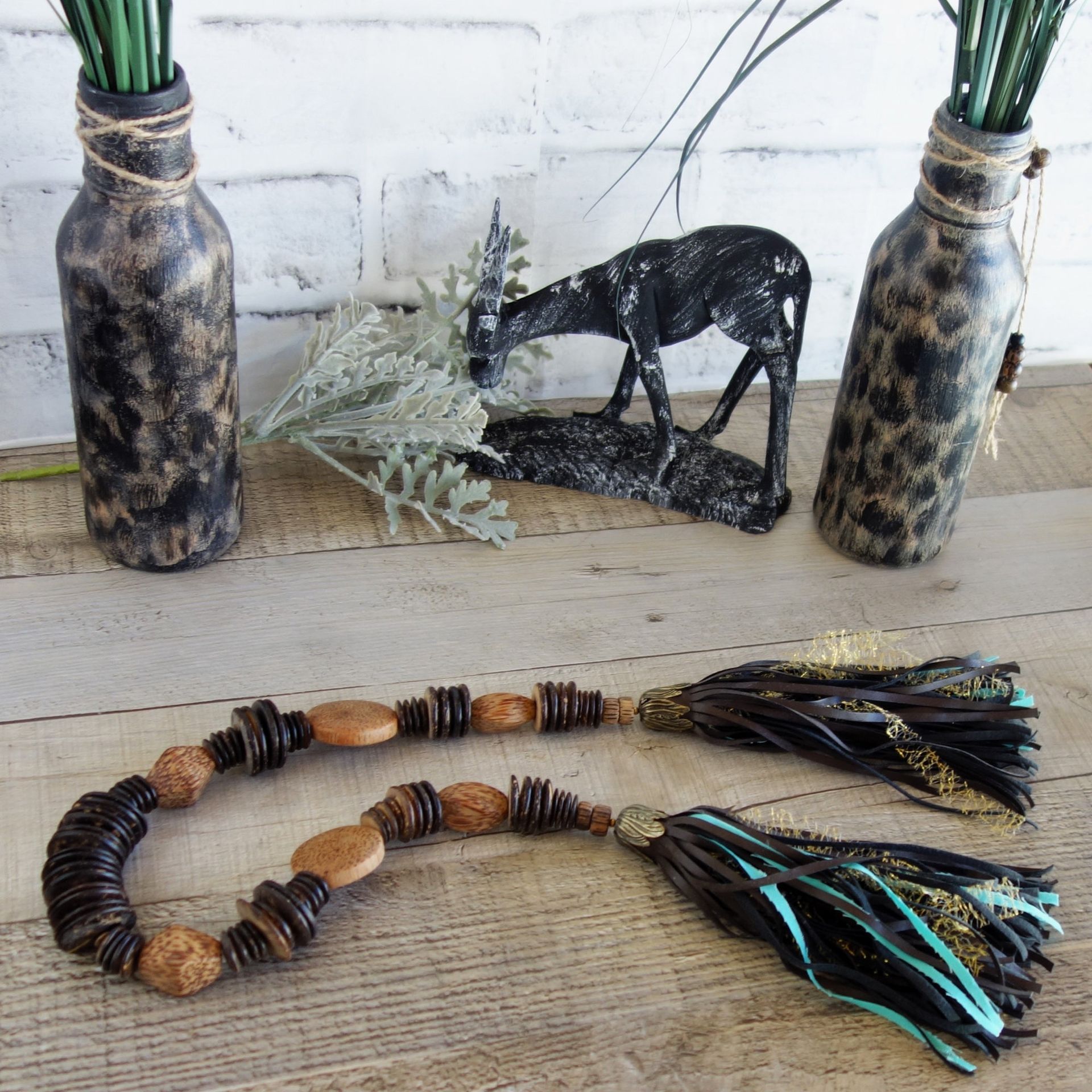 African Decor Animal Print Beaded Garland 3 