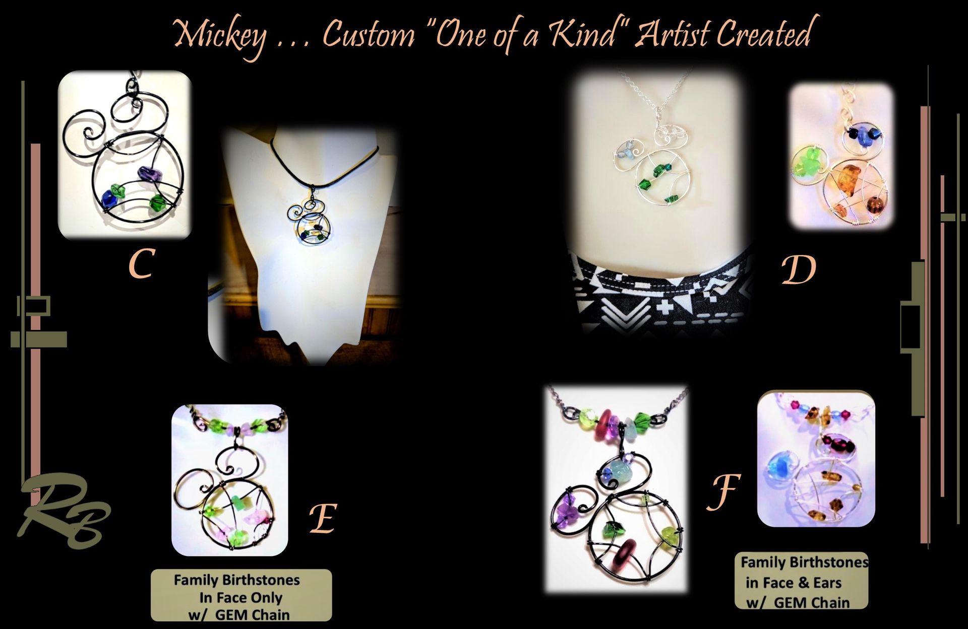 Mother Gift, Wife Gift, Mickey, Birthstone Necklace, Custom, Created For You 1