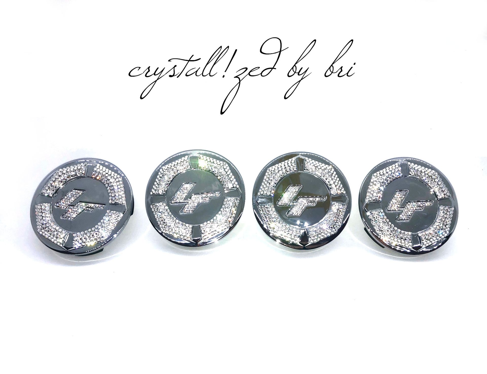 Custom Crystallized Car Wheel Center Caps Bling Genuine European Crystals Bedazzled 1