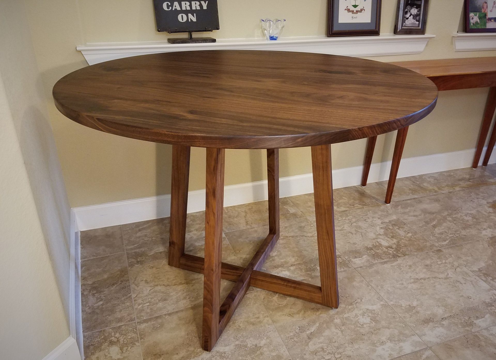 Custom Round Walnut Dining Table