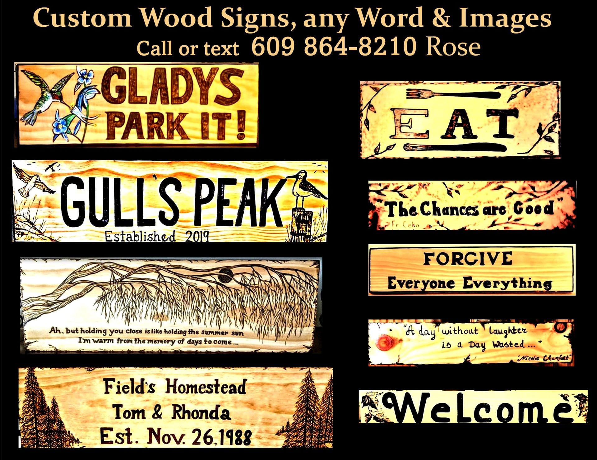 Signs, Custom, Wood, Personalized, Any Words ,Any Images 2