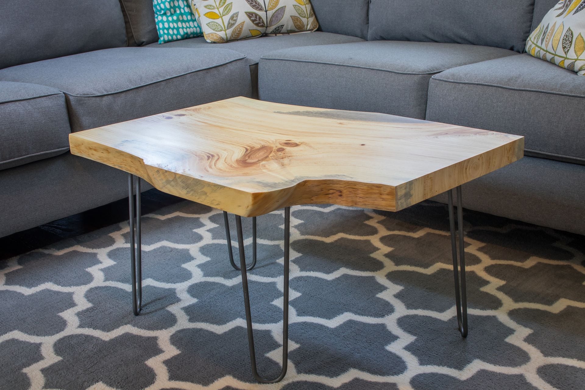 Live Edge Coffee Table On Hairpin Legs 2 
