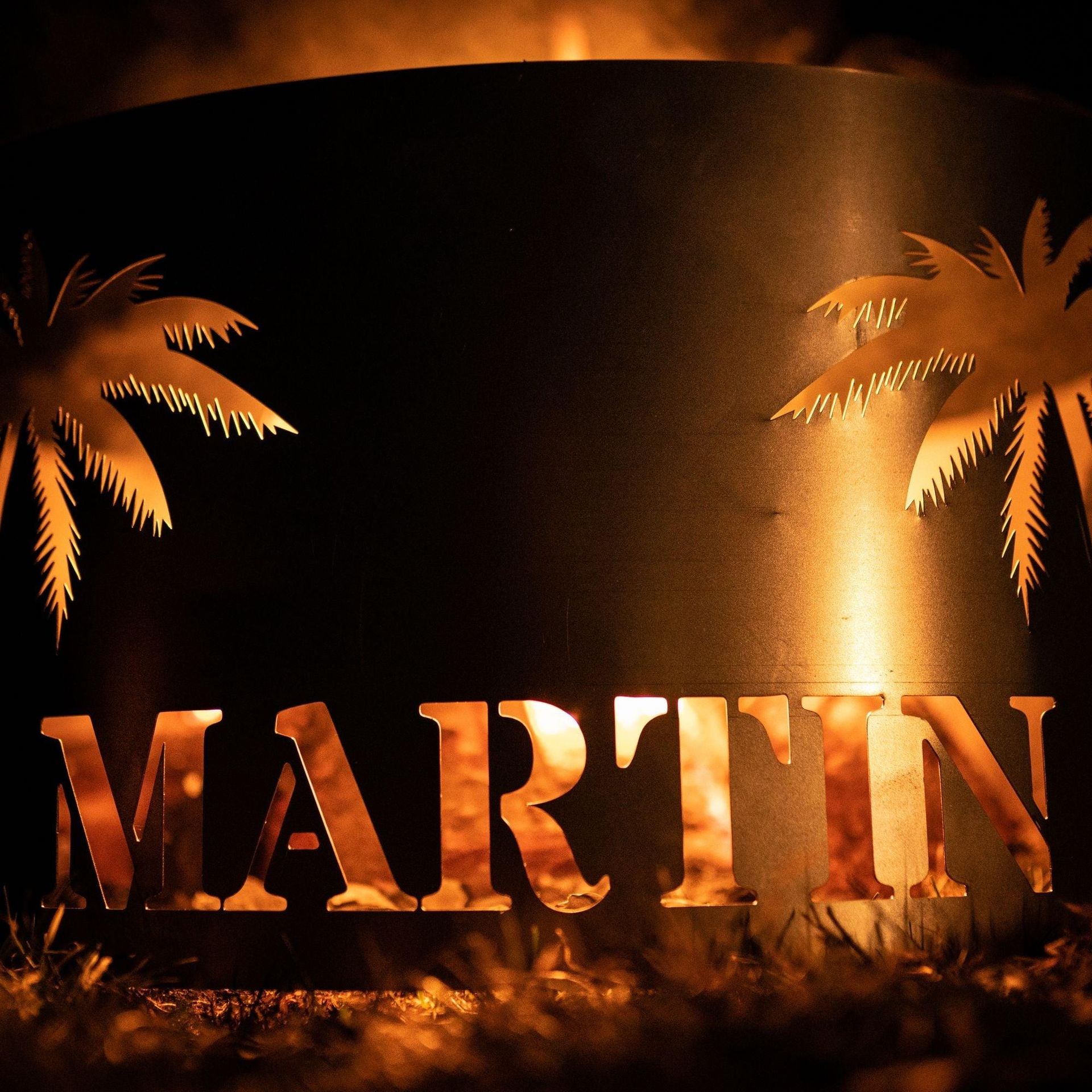 Personalized Tropical Scene Fire Pit Ring 4 