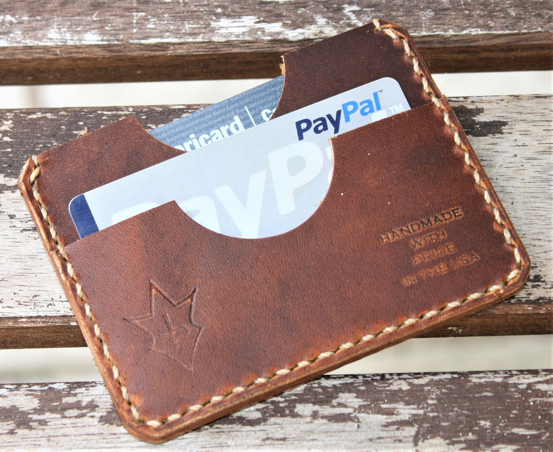 Handmade Leather Parvus Wallet Sunset Oil Tan W/ Money Band