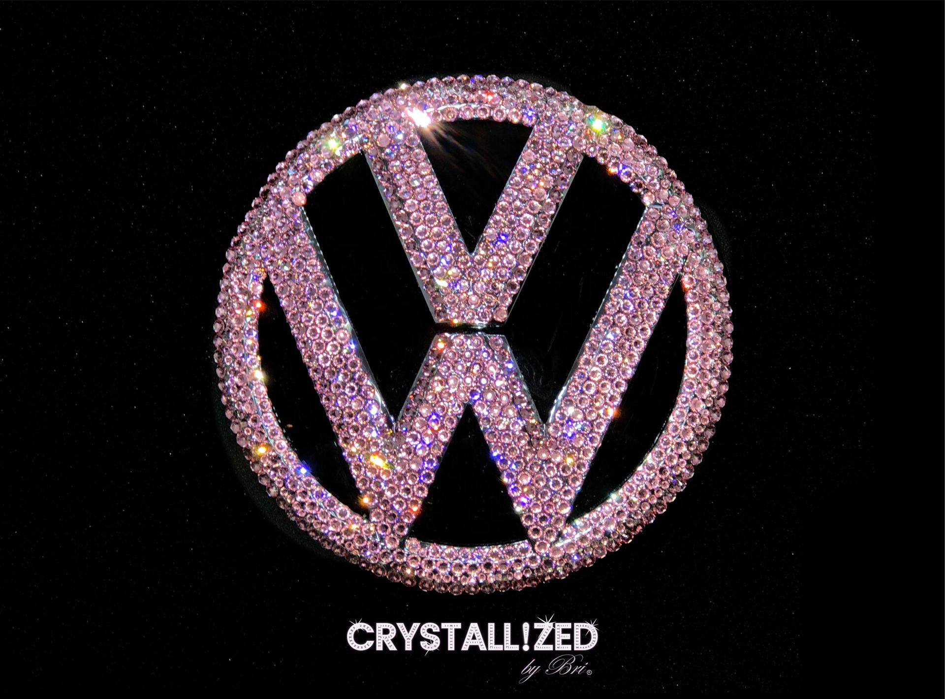 Vw Volkswagen Crystallized Car Emblem Bling Genuine European Crystals Bedazzled 2