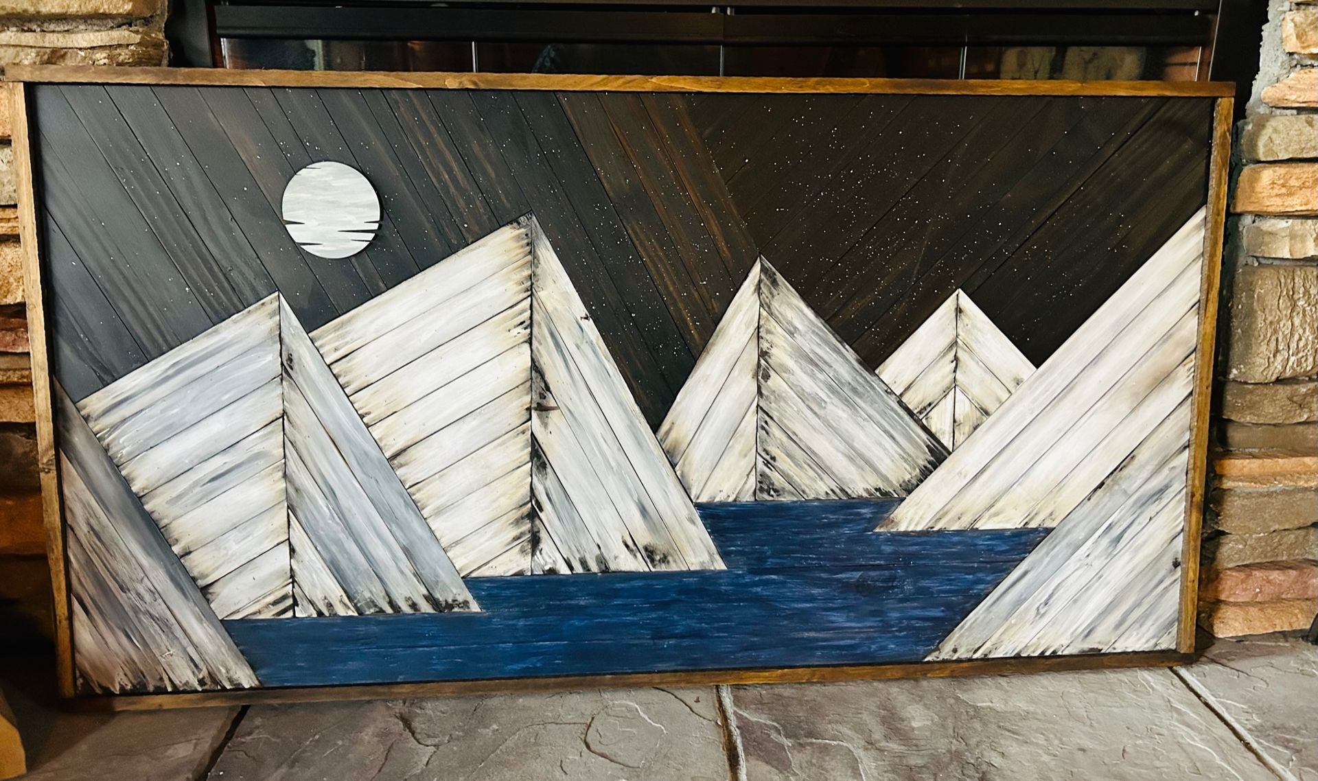 Wall Decor Reclaimed Wood - Mountain Scene